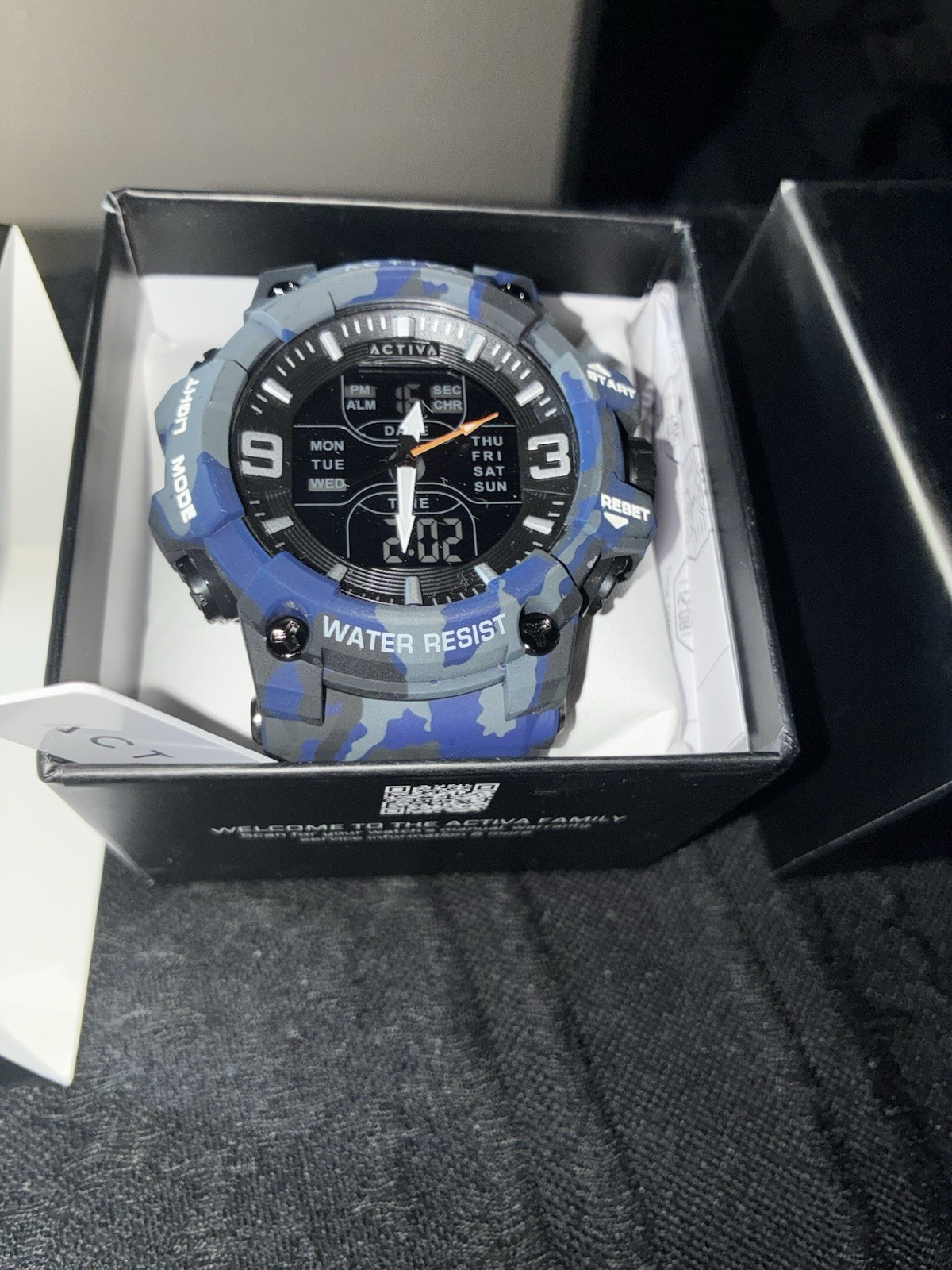 Activa Men’s Analog-Digital Quartz Camouflage Sport Watch Alarm Chrono w/ Box