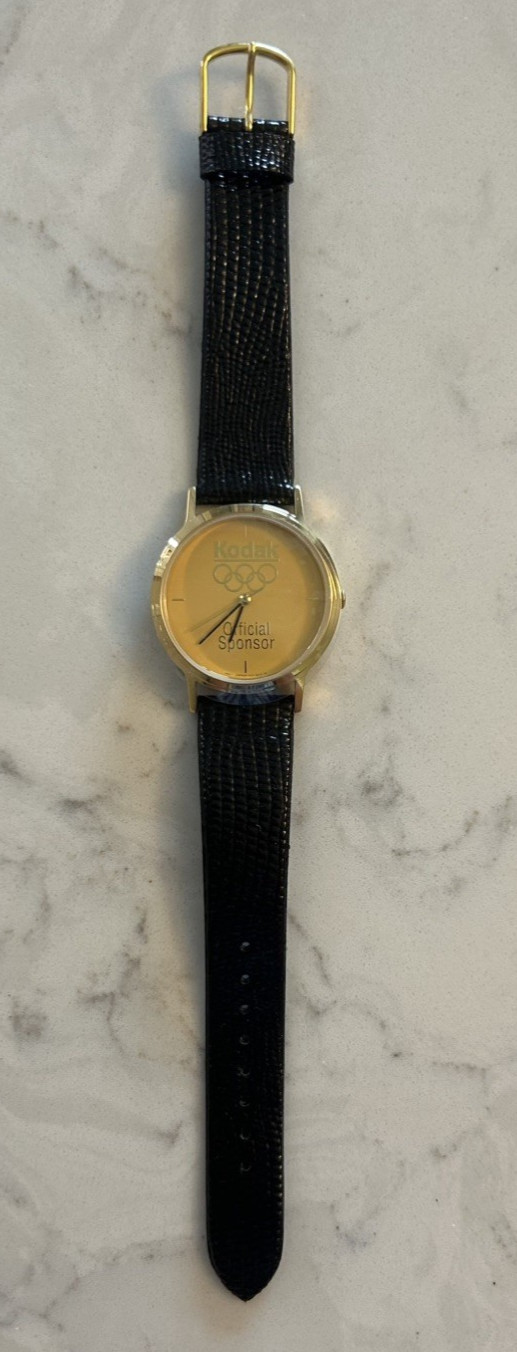 KODAK Official Olympics Sponsor Wrist Watch Vintage Leather Band