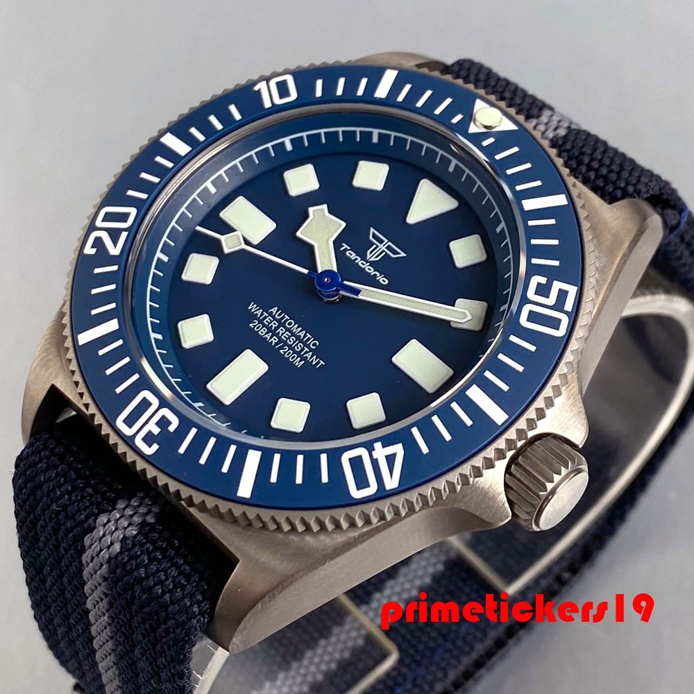 Tandorio Titanium Lightweight 42mm Men Dive Watch Sapphire Automatic NH35/PT5000
