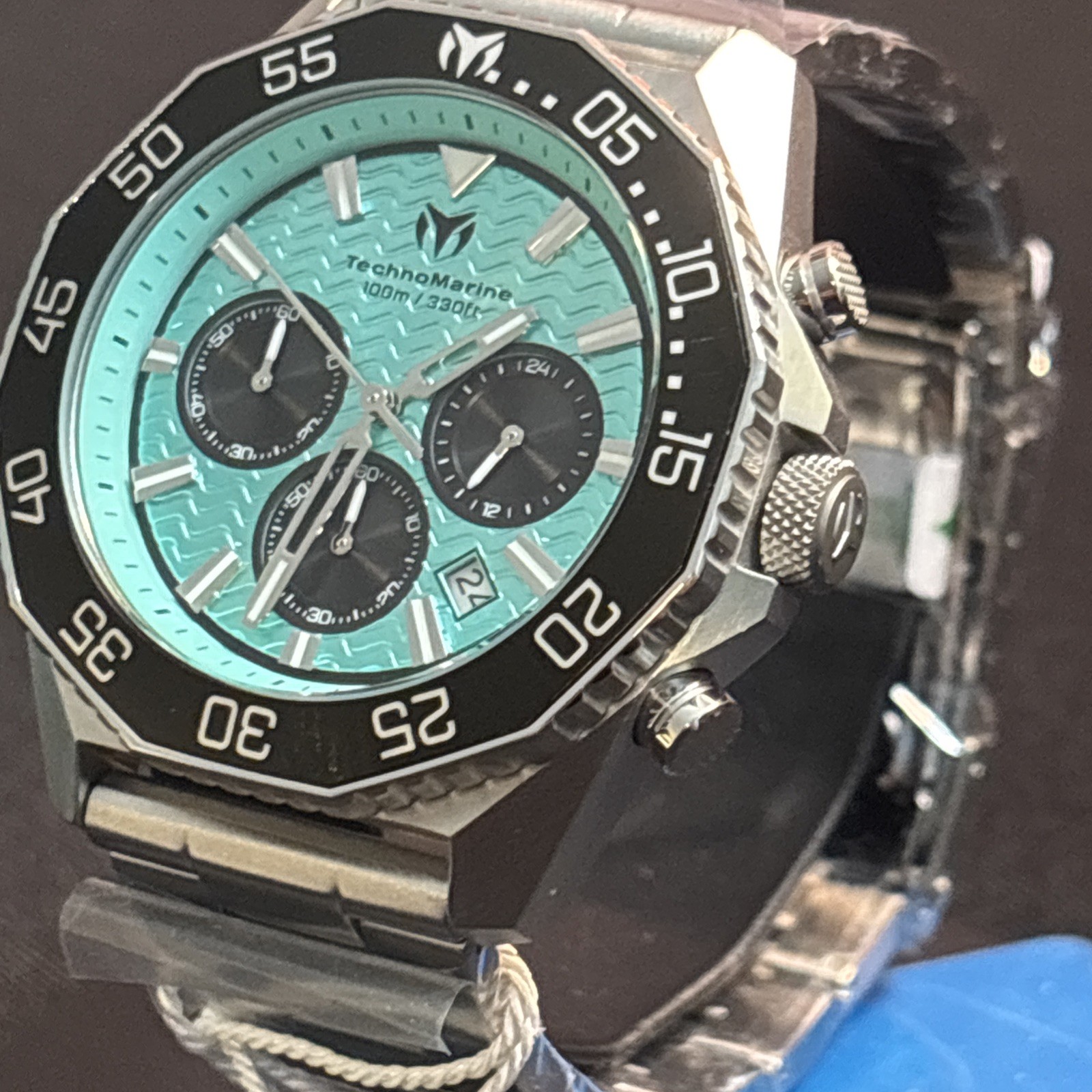 TechnoMarine Mare Vivo TM-225081 Men’s 44mm Blue Dial Steel Chronograph Watch