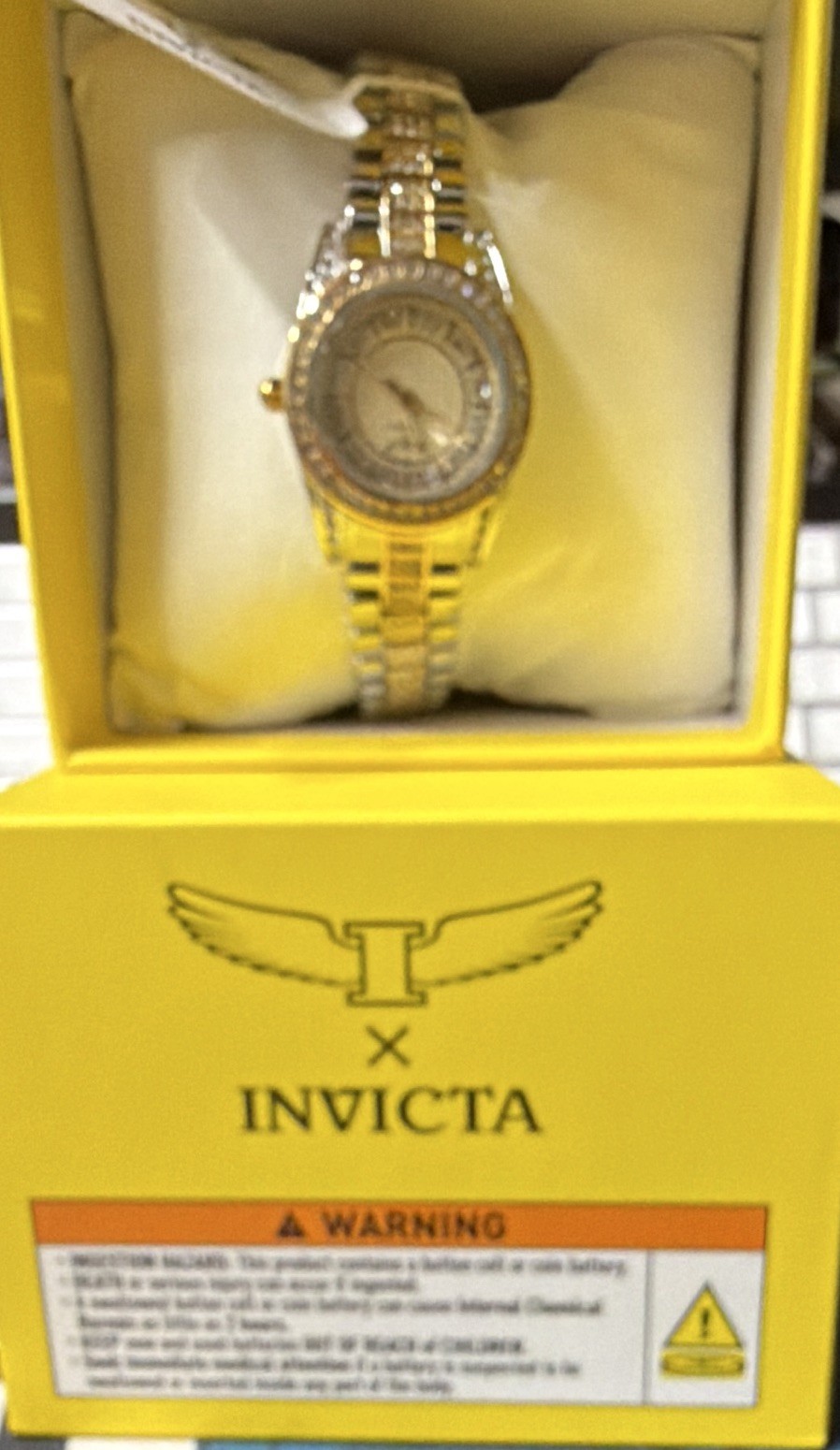Invicta I-Force Women’s Two-Tone Gold/Silver Crystal Bezel Quartz 30m w/Box