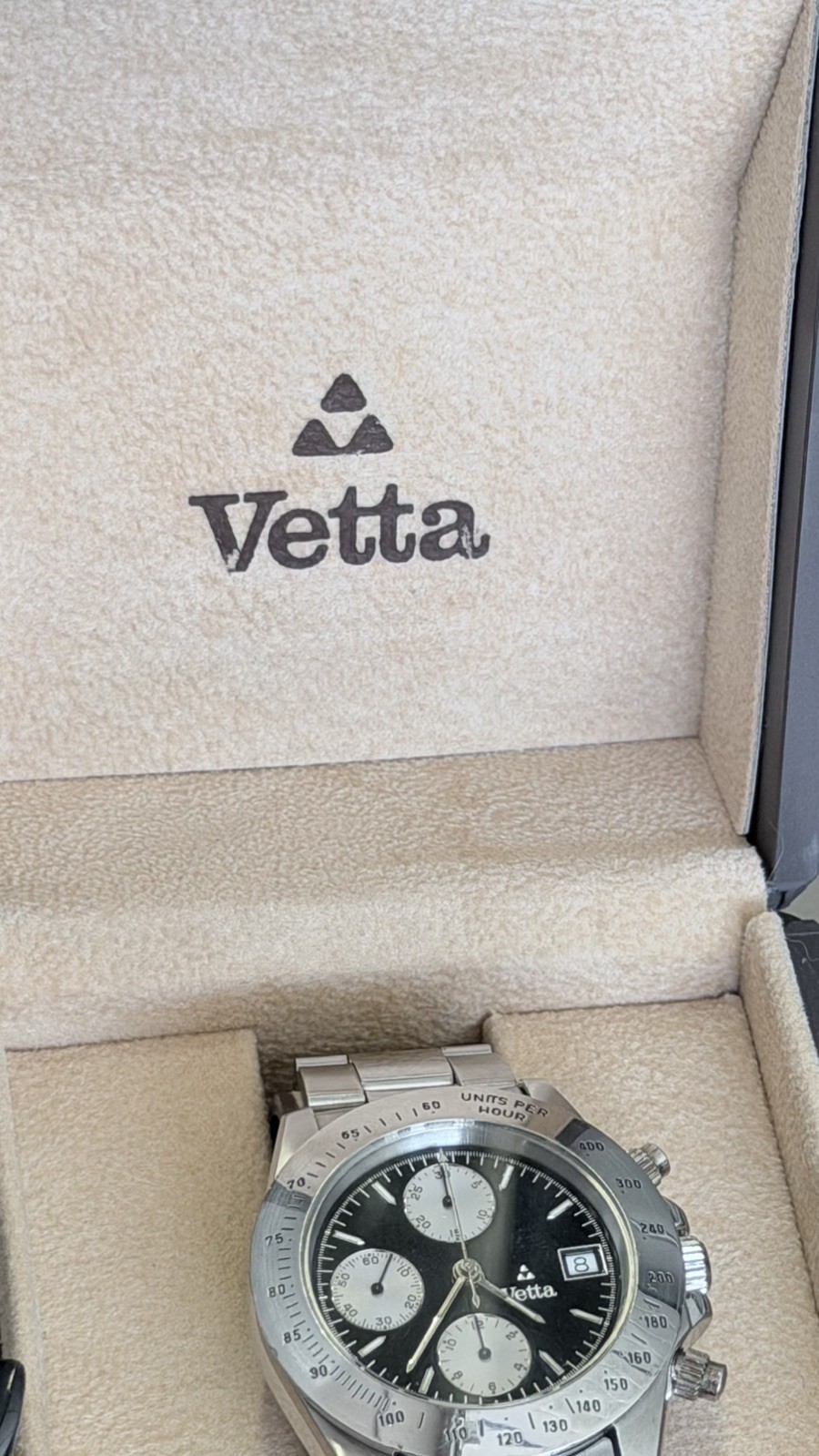 Top Chronograph Automatic 40mm Black Panda Steel Swiss Made Box Original