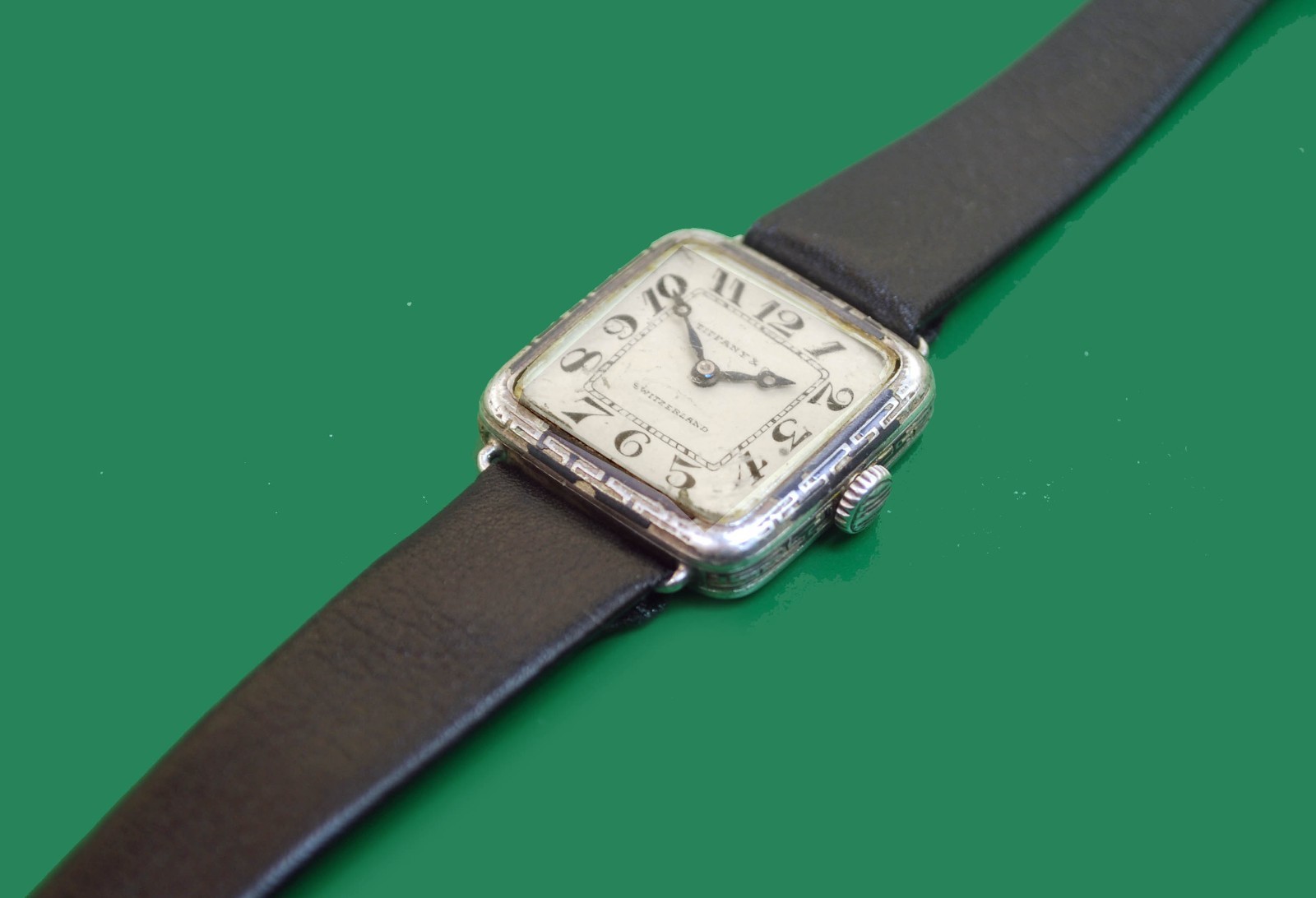 Vintage 1915 TIFFANY & Co By Longines Sterling Silver Niello Large Ladies Watch