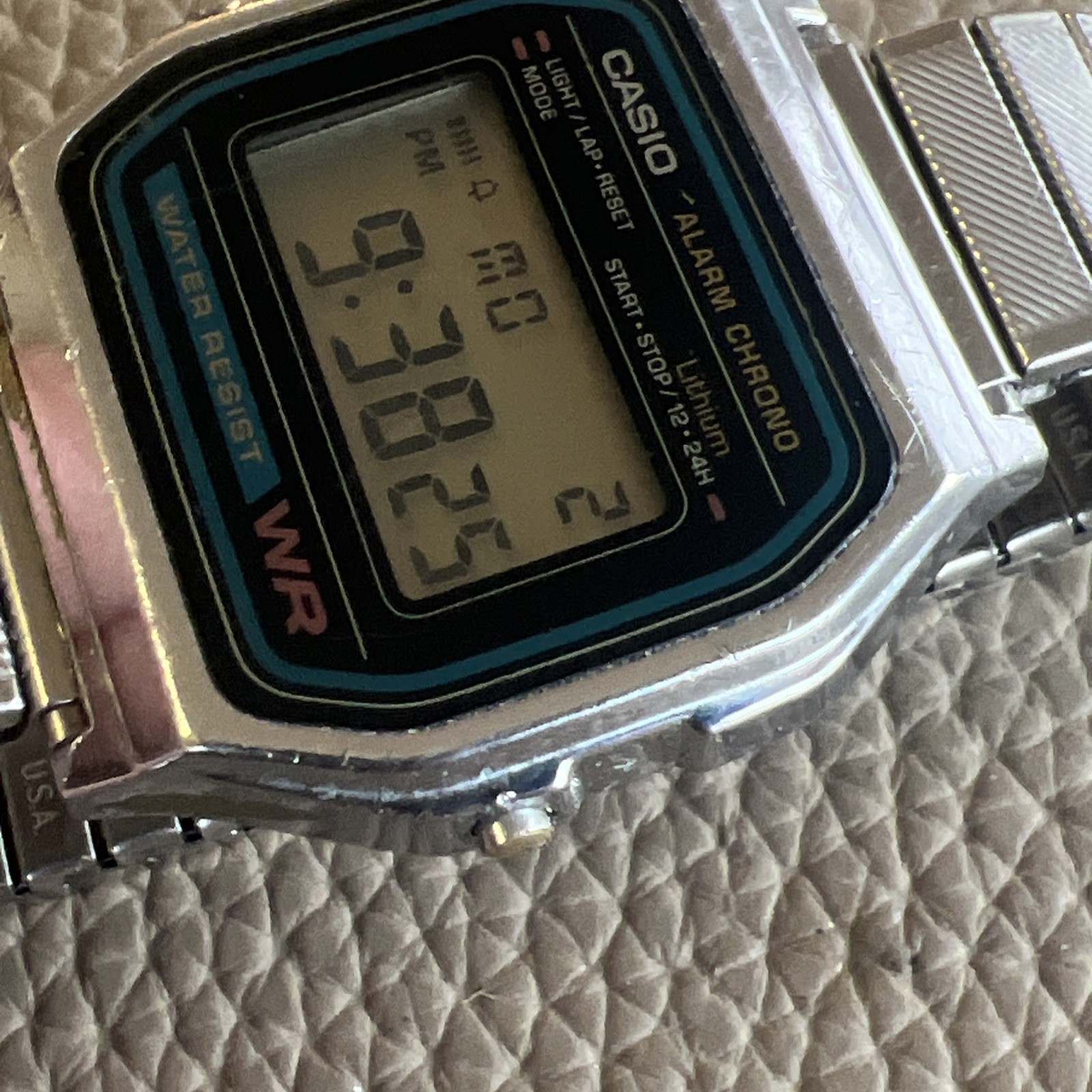 Vintage Casio WR 593 A158W Alarm Chronograph Running