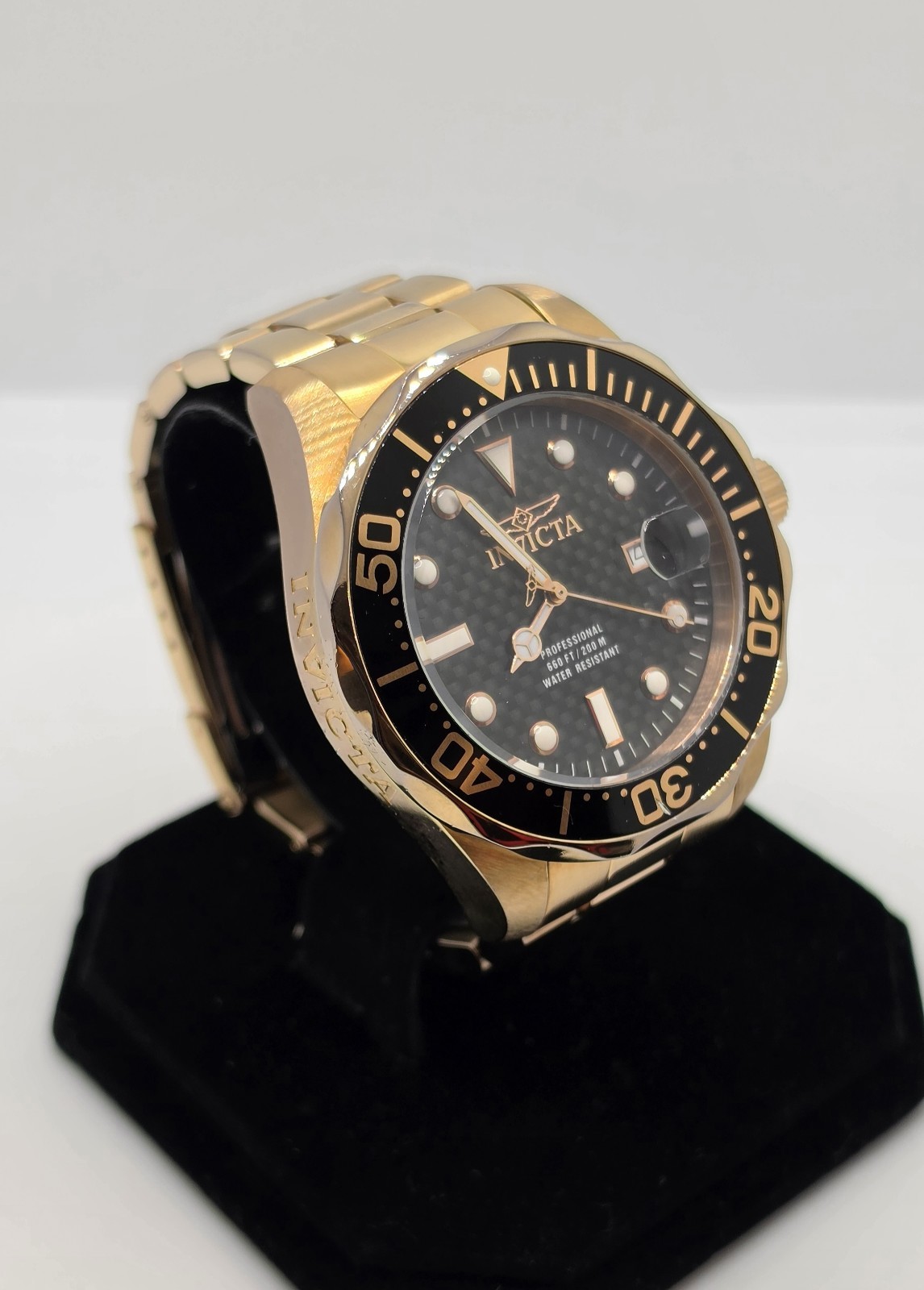 Invicta Pro Diver 14541 Men’s 47mm Rose Gold Black Carbon Fiber Quartz Watch