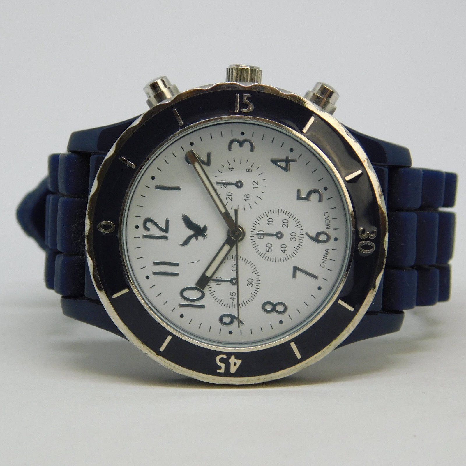 American Eagle Outfitters Deep Blue Band Quartz Analog Unisex Watch New Battery