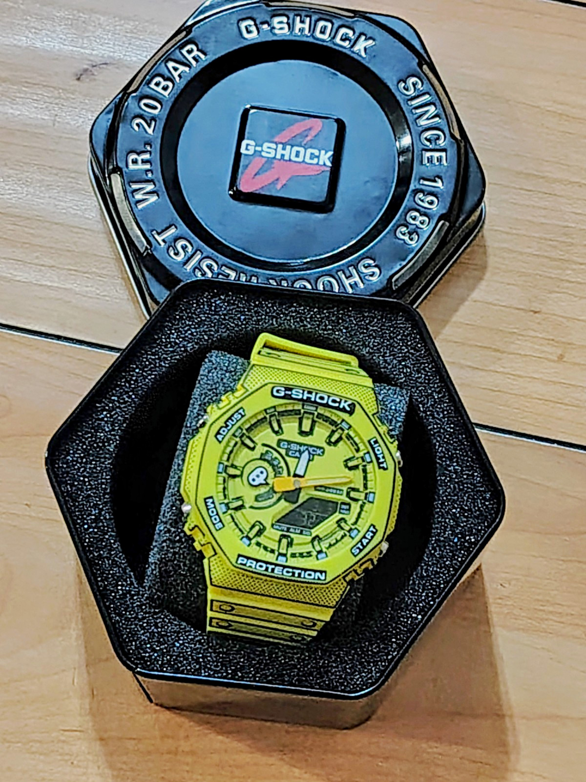 Casio G-SHOCK Analog-Digital Yellow Resin Watch 200m Shock Resistant w/ Box
