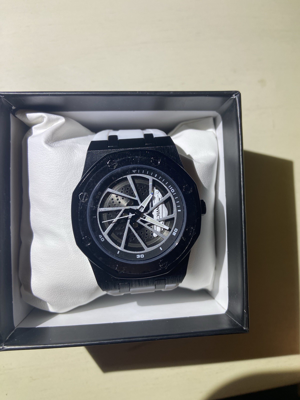 Invicta Men’s Skeleton Dial Quartz Watch 44-47.9mm Black Rubber Strap w/Box