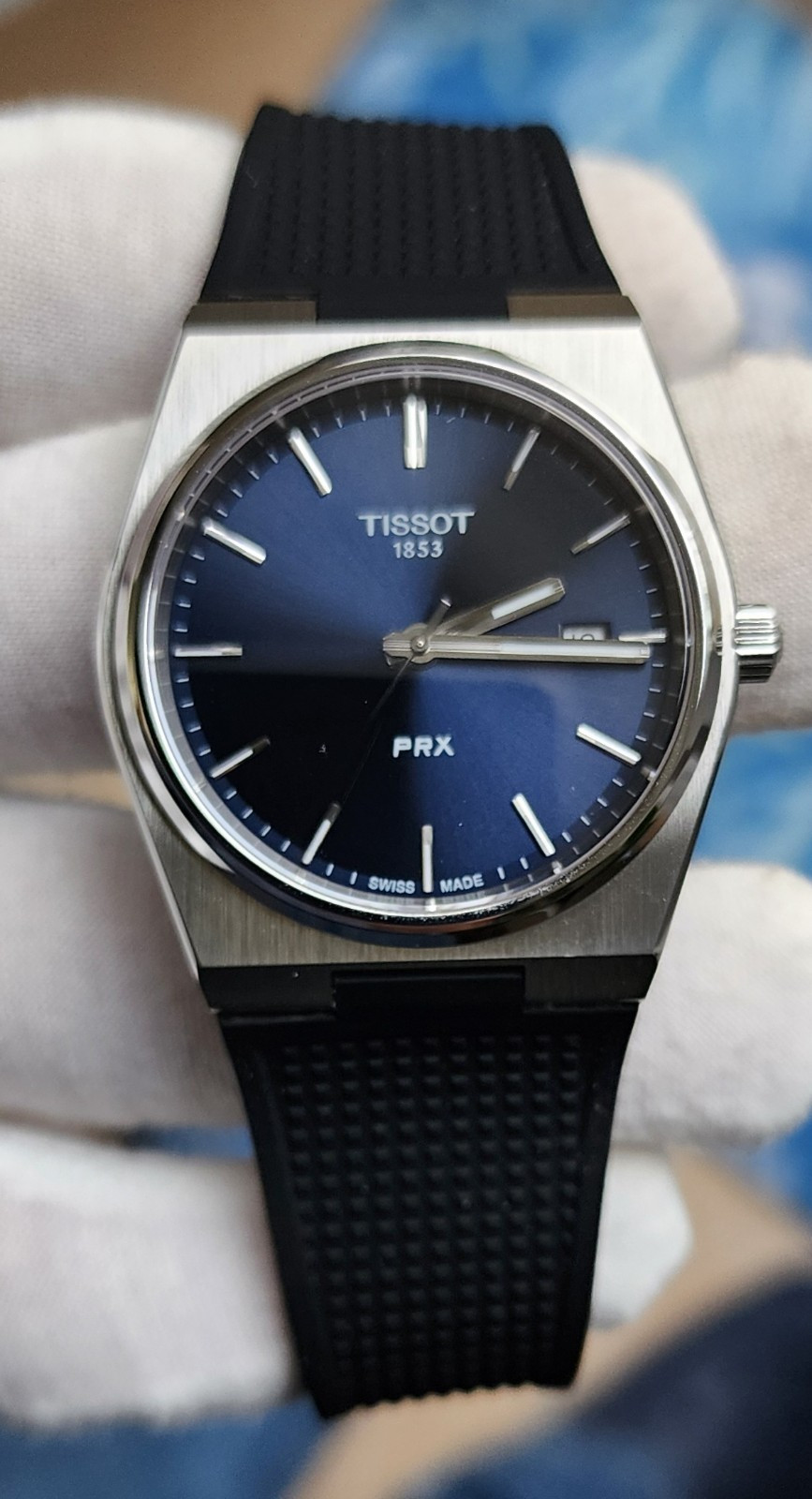 Tissot PRX 40mm BLUE DIAL/BLACK RUBBER STRAP T137.410.17.041.00