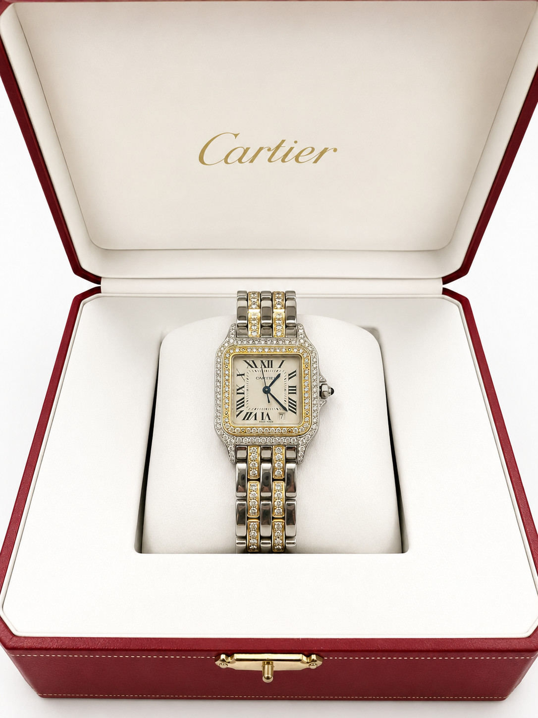 ✨ Rare & Discontinued Cartier Panthère MM SG 2 RW Custom Diamond Ladies Watch ✨