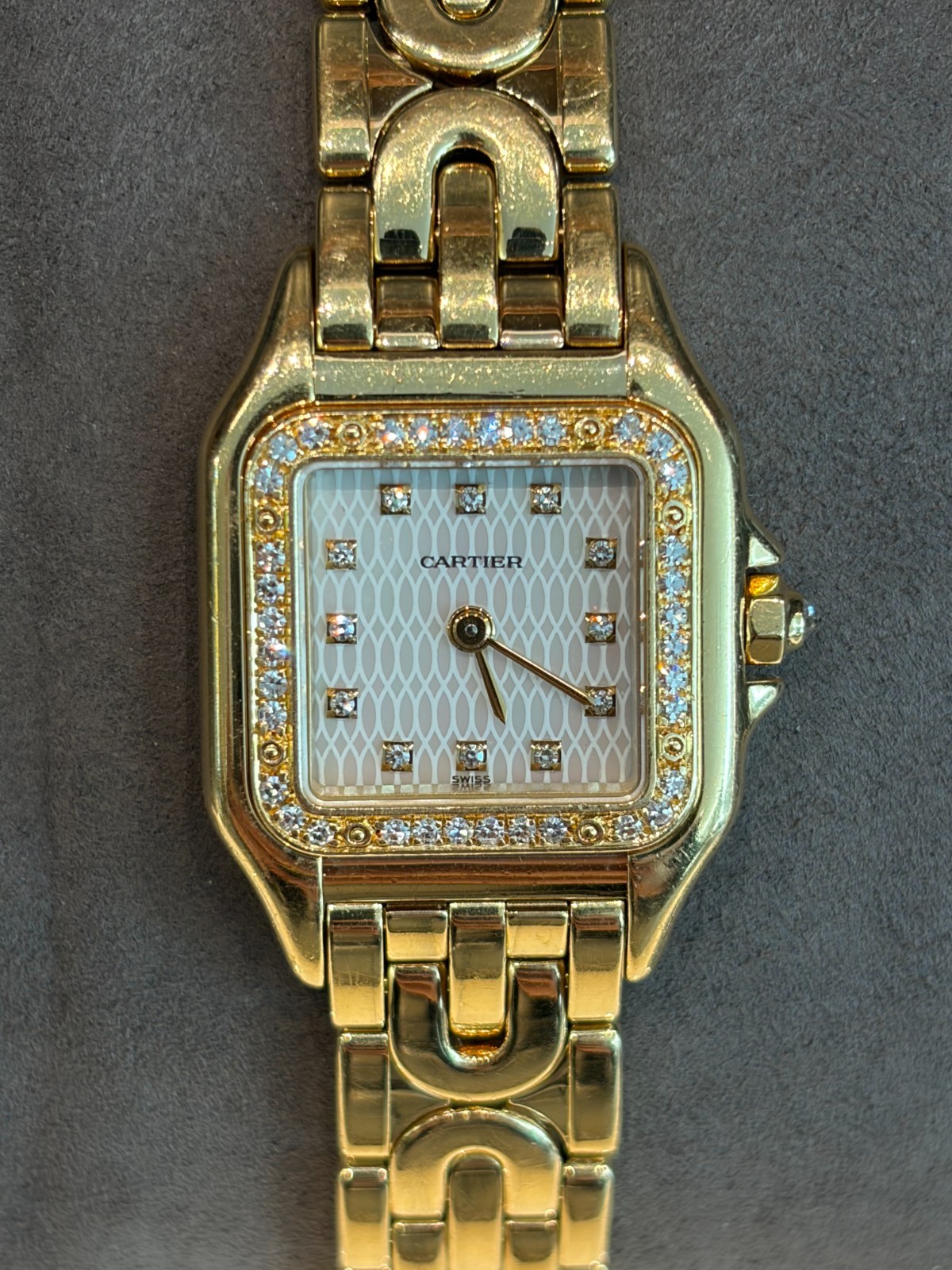 Cartier Panthère Ref 1280/2 (WF3227N3) YG MOP Diamond Dial + Bezel