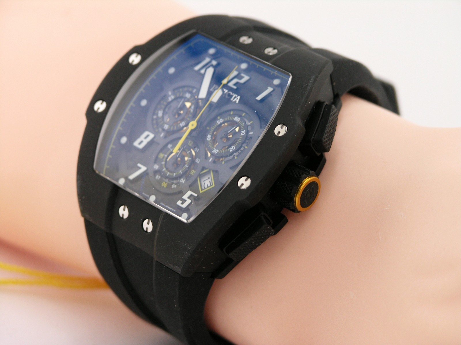 NEW INVICTA RACING 46643 SWISS RONDA BLACK CHRONOGRAPH TITANIUM SAPPHIRE LE 47MM