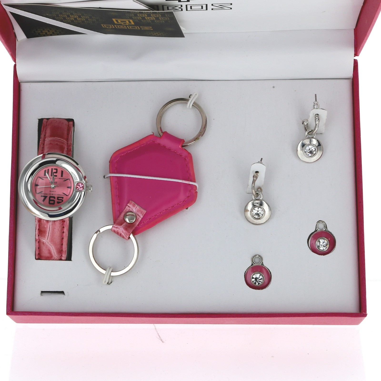 QBOS Watch Gift Set With Earrings and Keychain