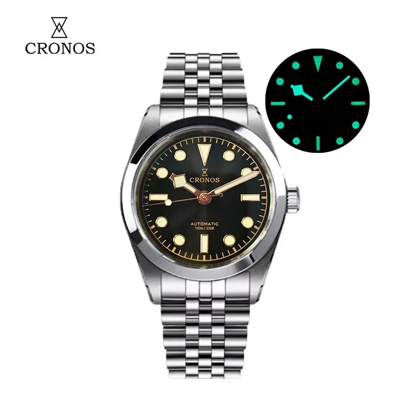 Cronos L6036 Automatic Watch 36mm PT5000/SW200 Sapphire Crystal 10ATM Men’s