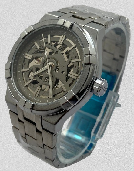Luxury Maurice Lacroix Grey Skeleton Dial Automatic Men’s Working Wristwatch