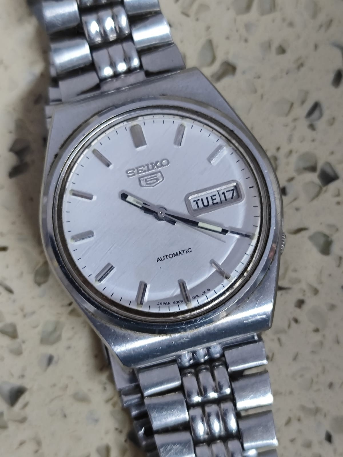 1971 VINTAGE SEIKO 6309-8150 White Dial Automatic Working Used