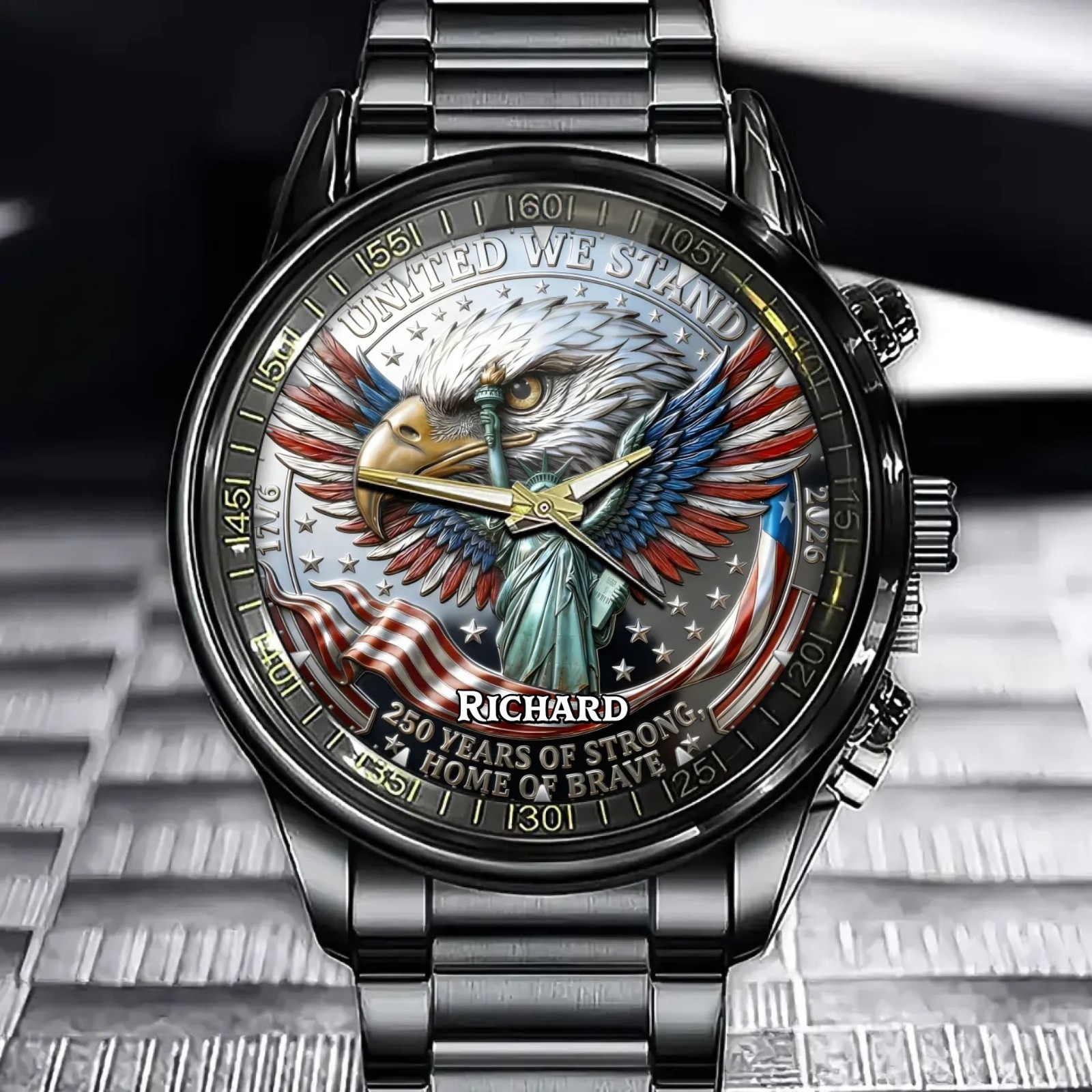Personalized American 250th Anniversary Watch – Showcasing American Pride