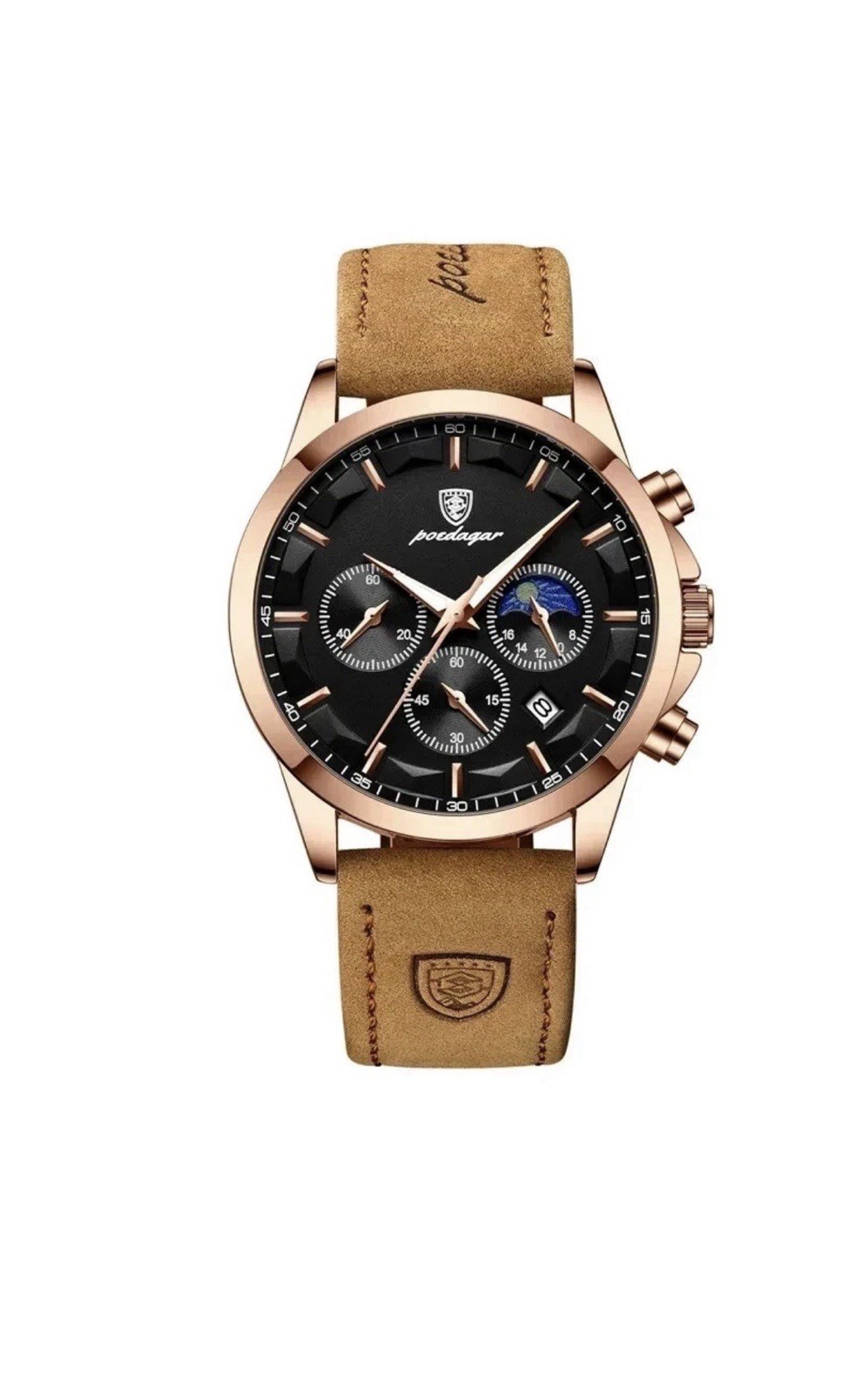 Poedagar watches Sports Luxury Men Waterproof Luminous Date Leather Watches