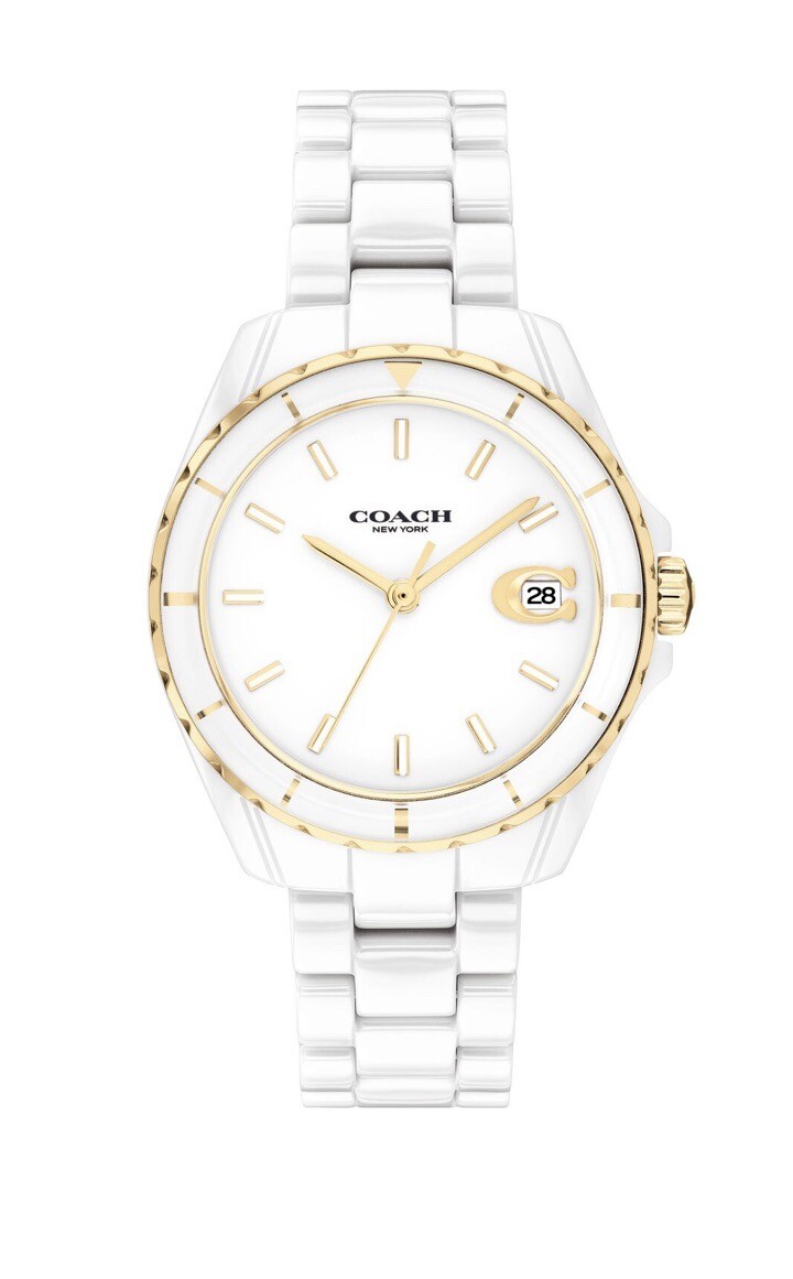 Brand New Coach Preston Women’s White Dial 32mm Ceramic Watch 14503807