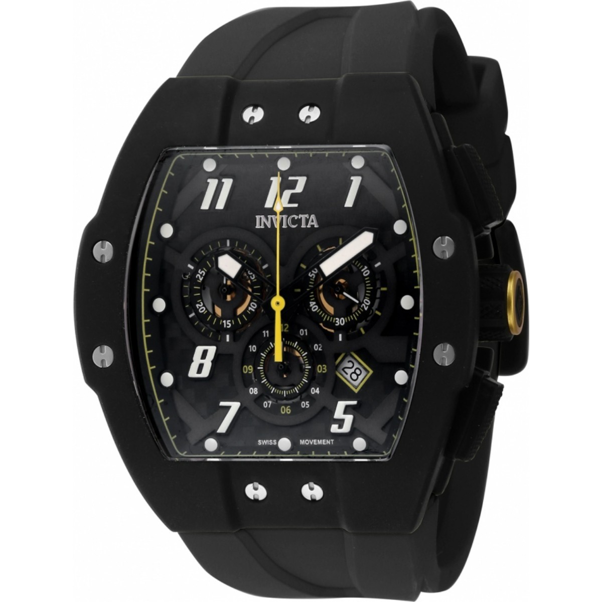 NEW INVICTA RACING 46643 SWISS RONDA BLACK CHRONOGRAPH TITANIUM SAPPHIRE LE 47MM