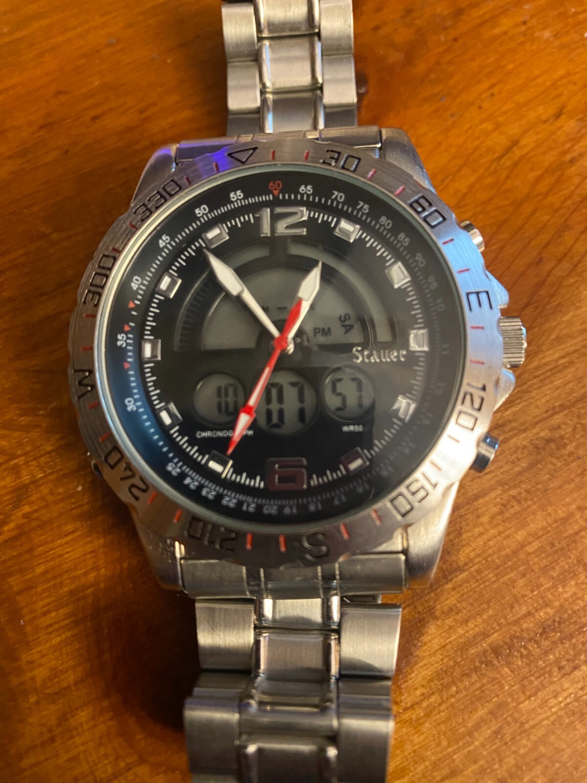Stauer men’s wristwatch model 19093 with stainless steel band