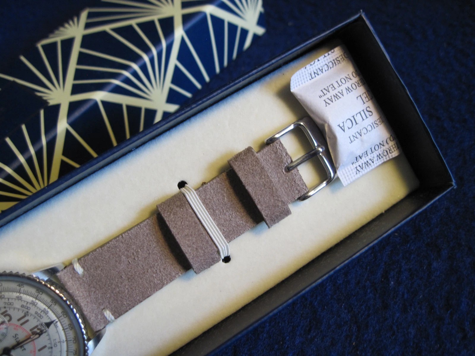Stauer Co-Pilot Aviator Chronograph Telemeter, Japan Quartz, Suede, Brand New