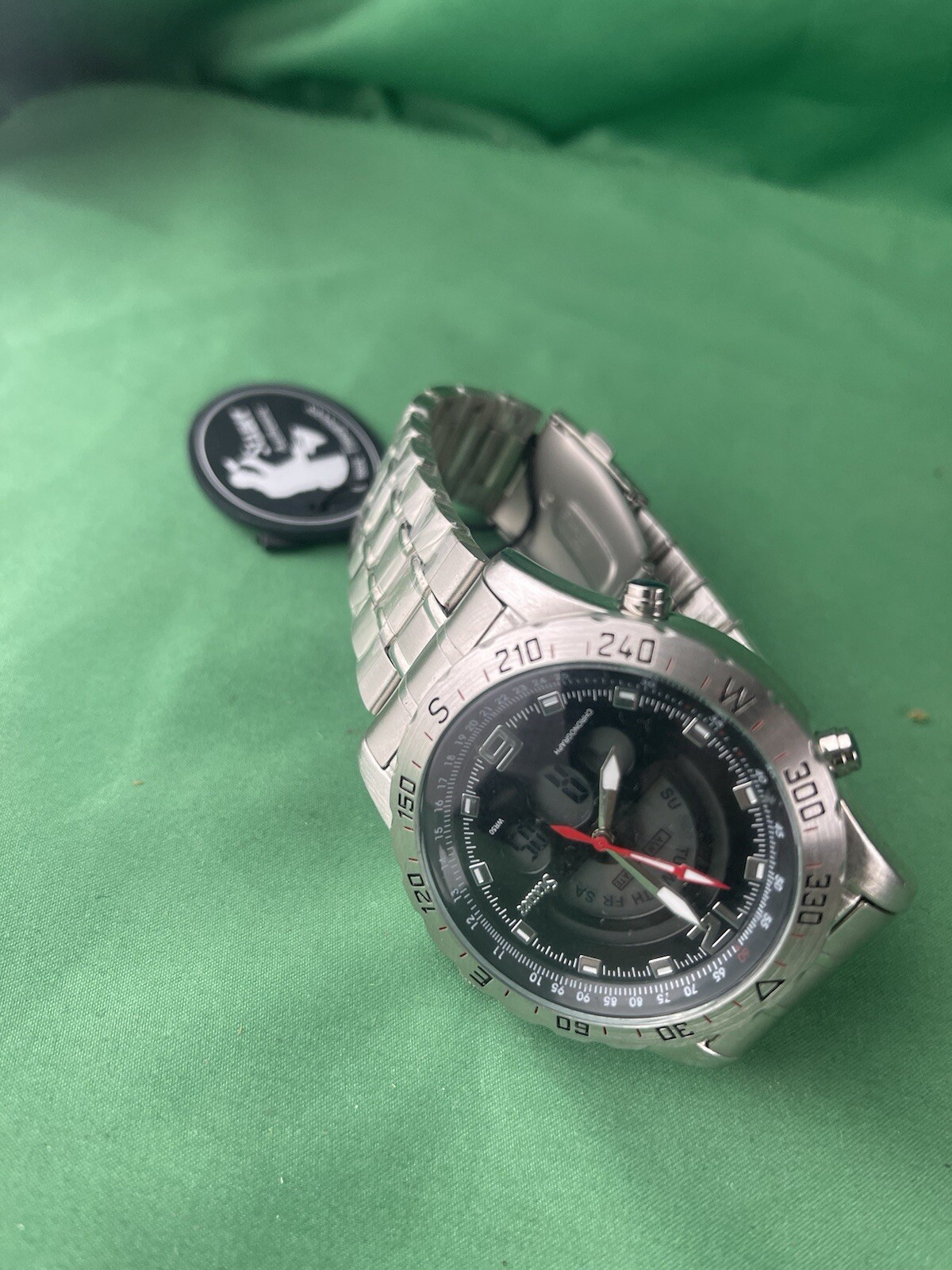 New STAUER COMPENDIUM HYBRID WATCH Digital/Analog CHRONOGRAPH 19093