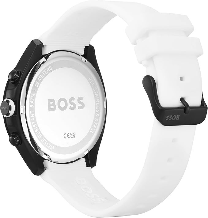 Original Hugo Boss Men’s Watch 1513718, Black Dial Stainless Steel Chronograph.