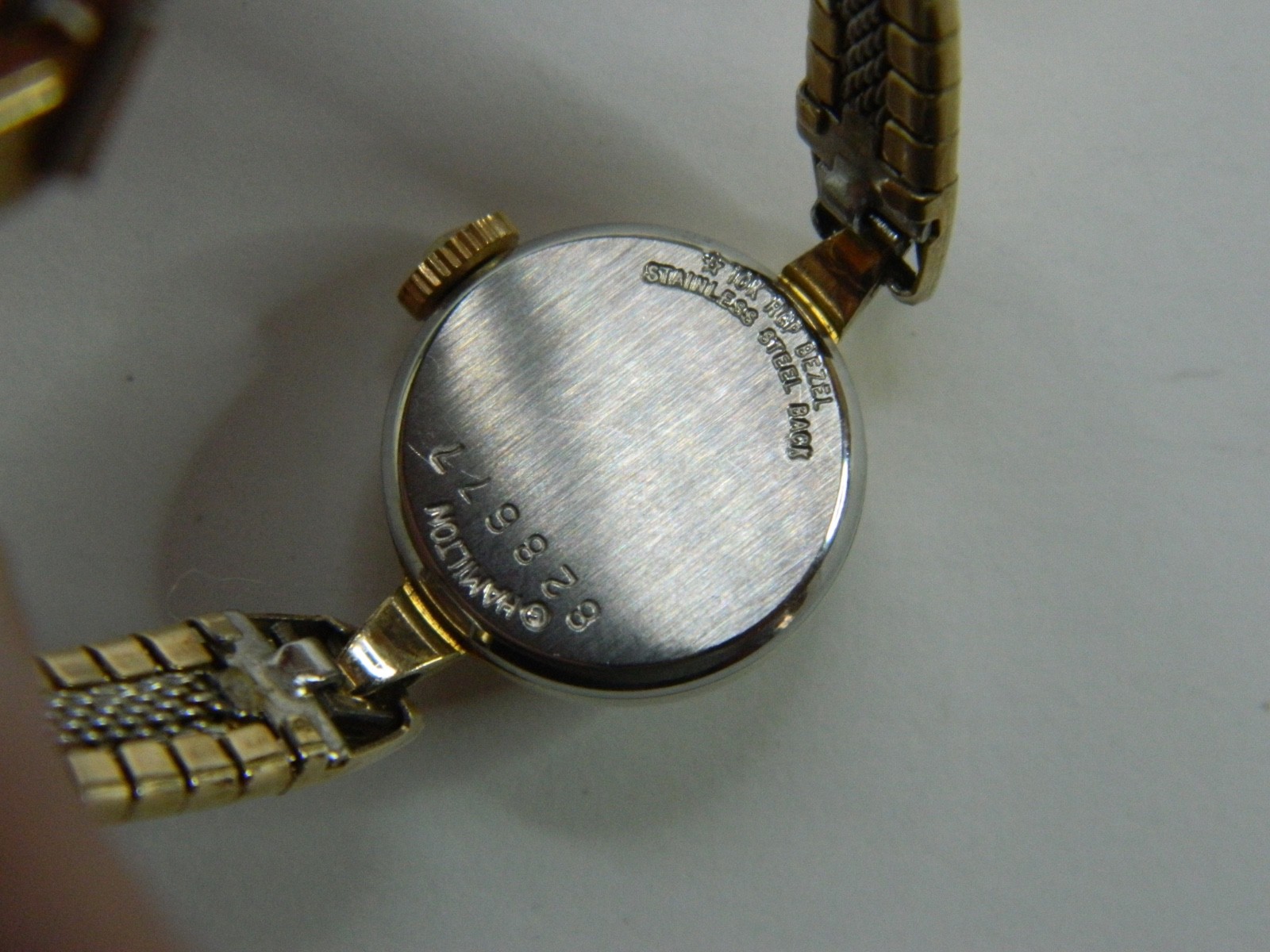 EXC. FINE VINTAGE HAMILTON 10k ROLLED GOLD PLATE LADIES WATCH – RUNS GREAT TIMER