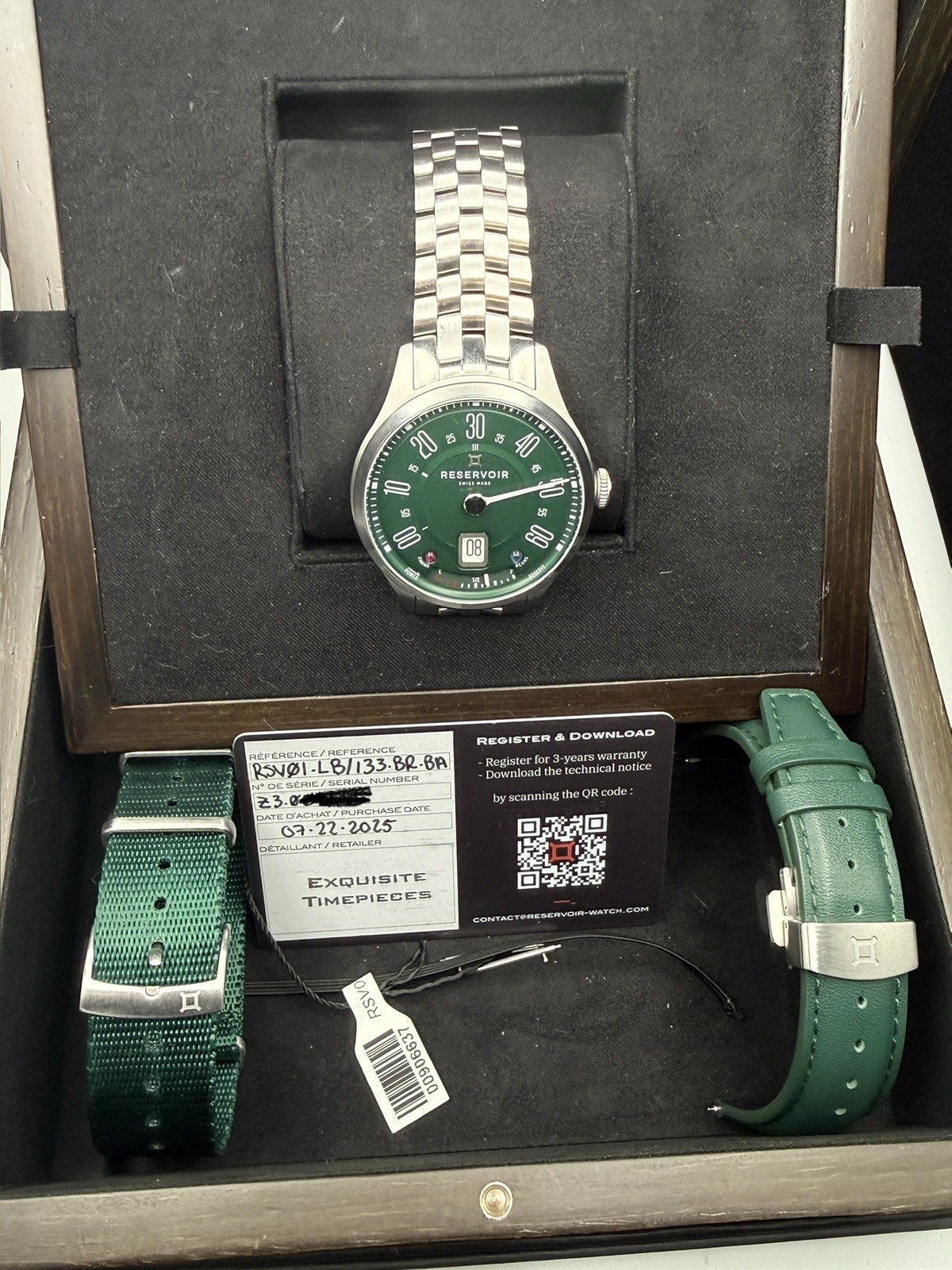 Reservoir Longbridge Mini Cooper British Racing on Bracelet, Jump Hour