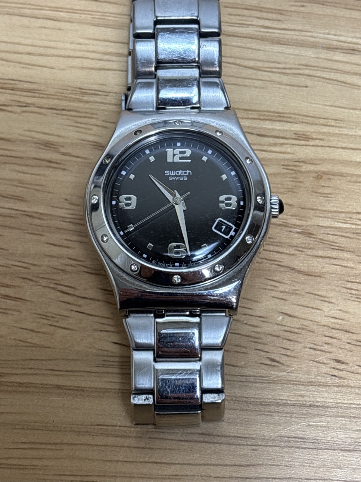 Swatch Irony Swiss Watch 2007 Silver Stainless Steel Water Resistance Swiss Made