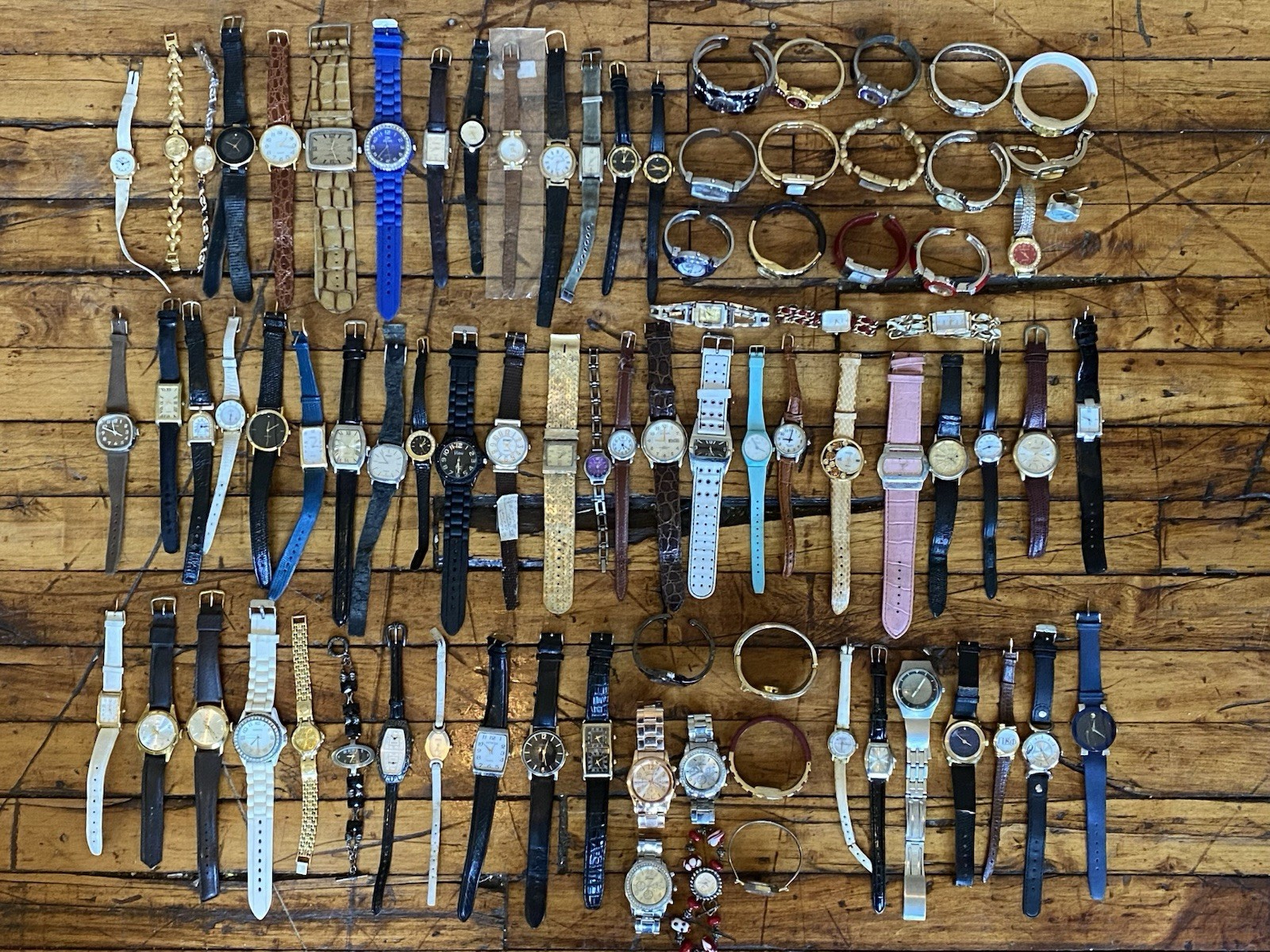 Lot of 70+ Mixed Watches Ladies Fashion Quartz Vintage Parts Repair Resale