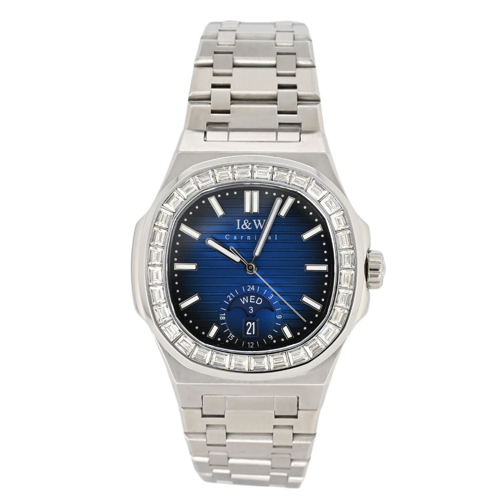 I＆W Carnival IW735DA-3 IW735DA Silver Automatic Analog Blue Silver