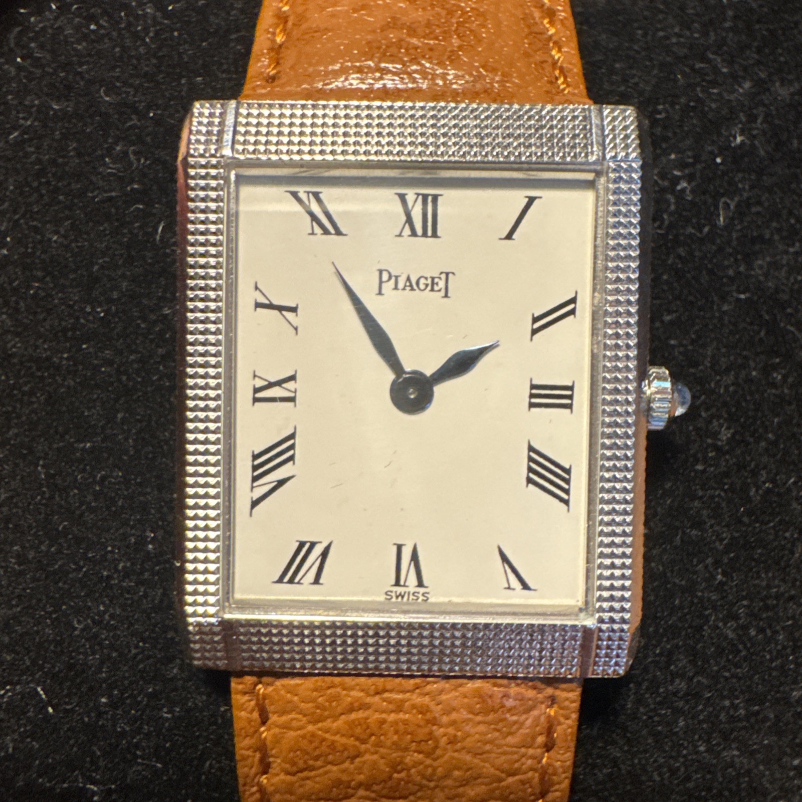 piaget hobnail tank mens watch white gold ultra thin