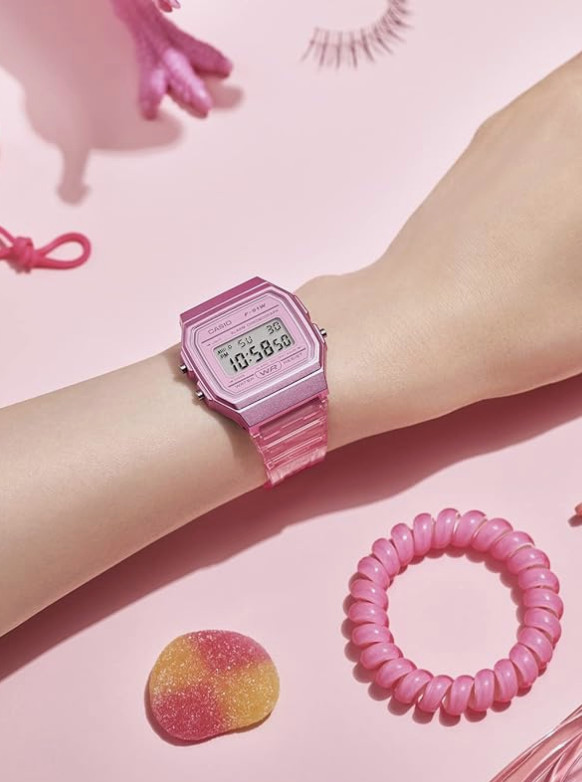 Casio F-91WS-4JH Unisex Digital Watch Pink Skeleton LED Japan Import New
