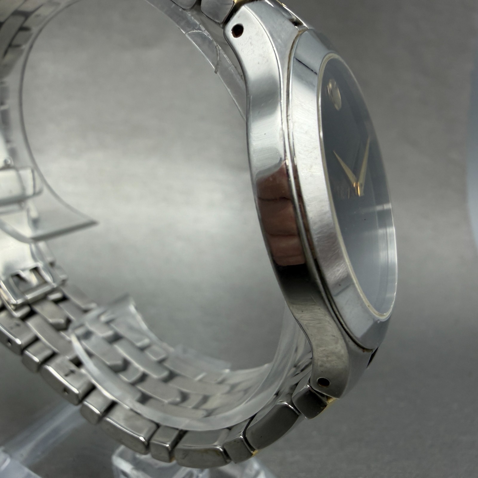 Movado Museum Watch Men 36mm Black Dial Two Tone Round 81 G2 1850 New Battery