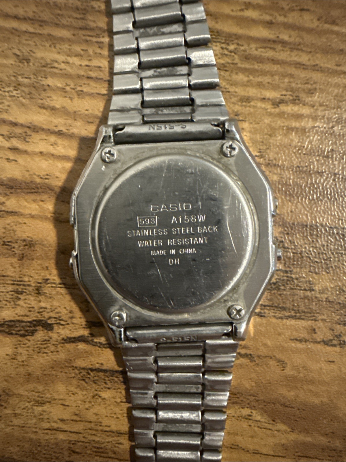 Casio A158W Digital Alarm Chrono Quartz Stainless Steel Bracelet Watch WORKS
