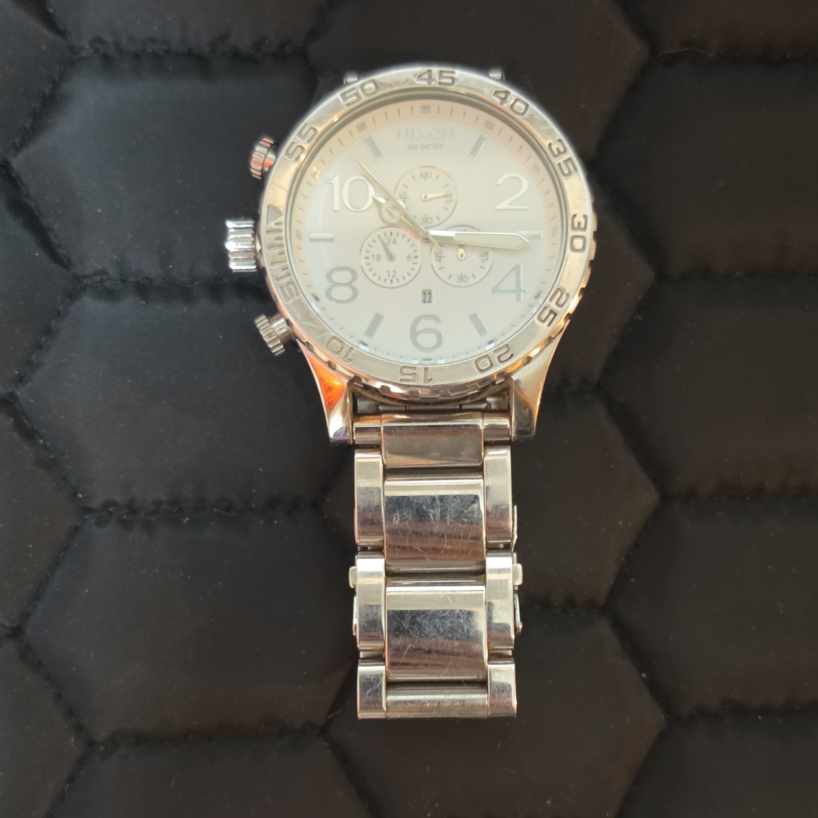 Nixon 51-30 Chrono Men’s Quartz Chronograph Date 51mm SS White Dial 300m