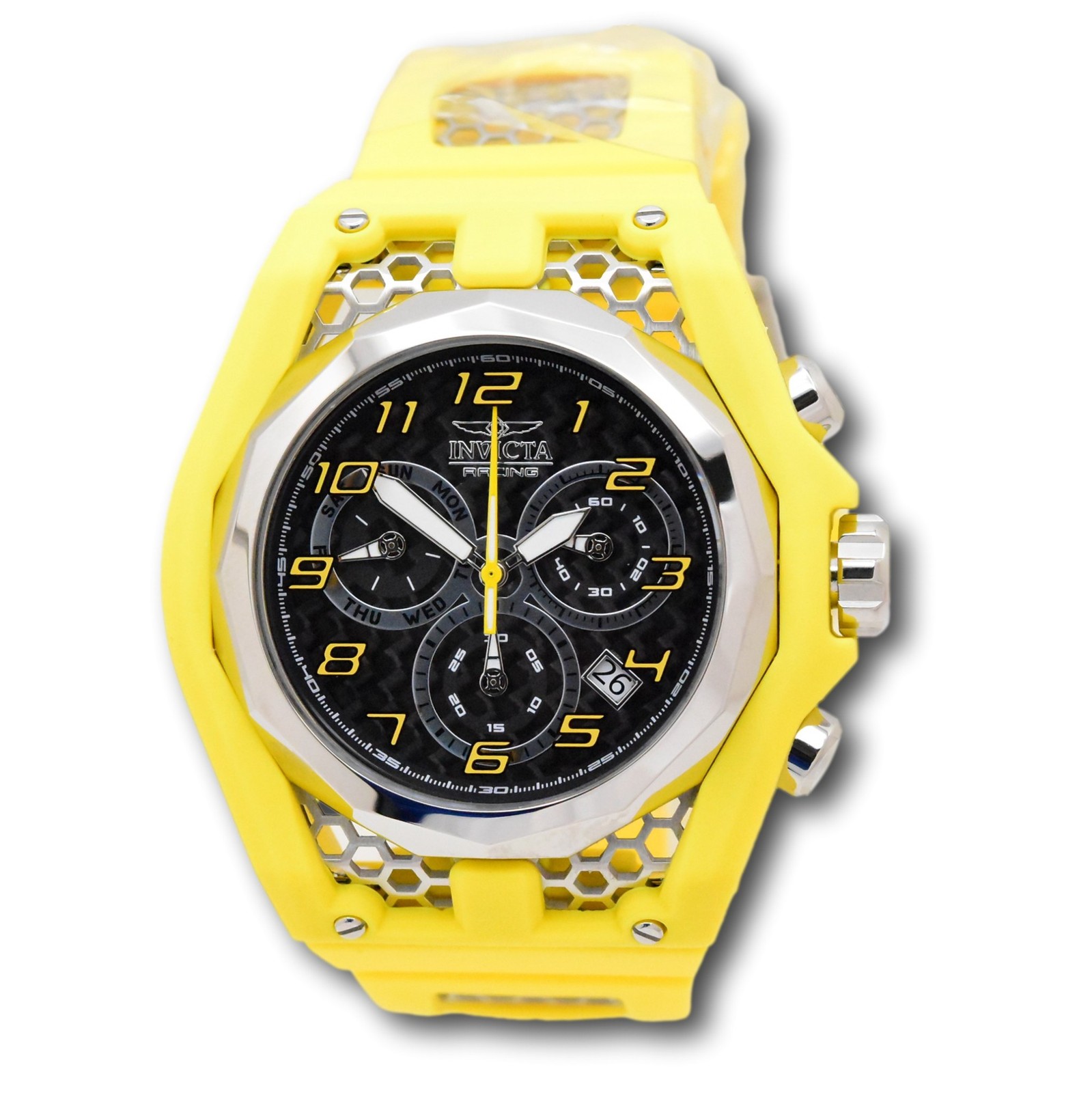 Invicta Racing Carbon Fiber Dial Men’s 53mm Swiss Chrono Watch 47206 RARE