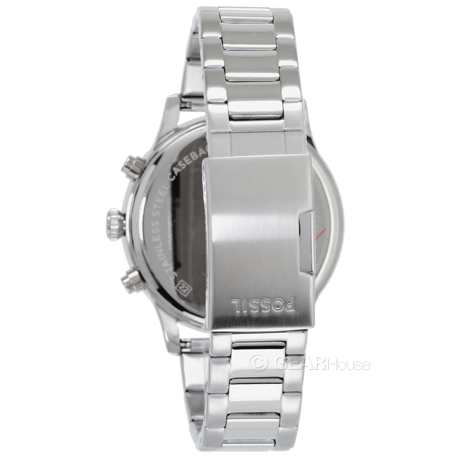 FOSSIL Bennett Mens Multifunction Watch Green Dial Day Date Stainless Steel Band