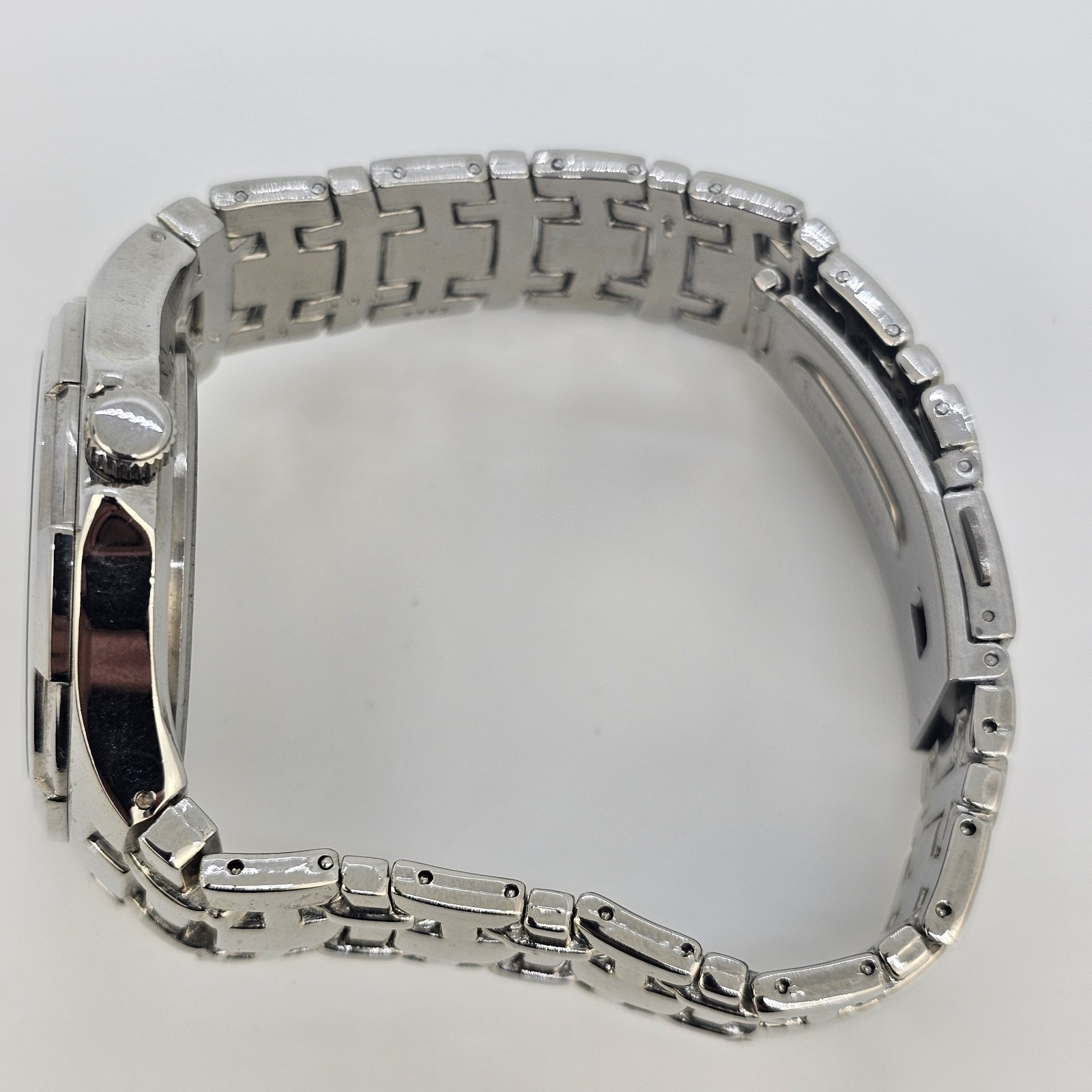 Chrome Men’s Watch 42MM Black Dial Gray Case Bracelet Band 7.5″ New Battery
