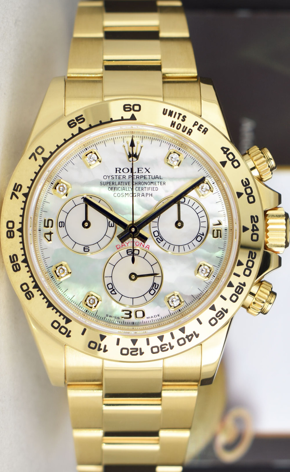 ROLEX – 40mm 18kt Gold DAYTONA MOP Diamond Dial 116508 – SANT BLANC