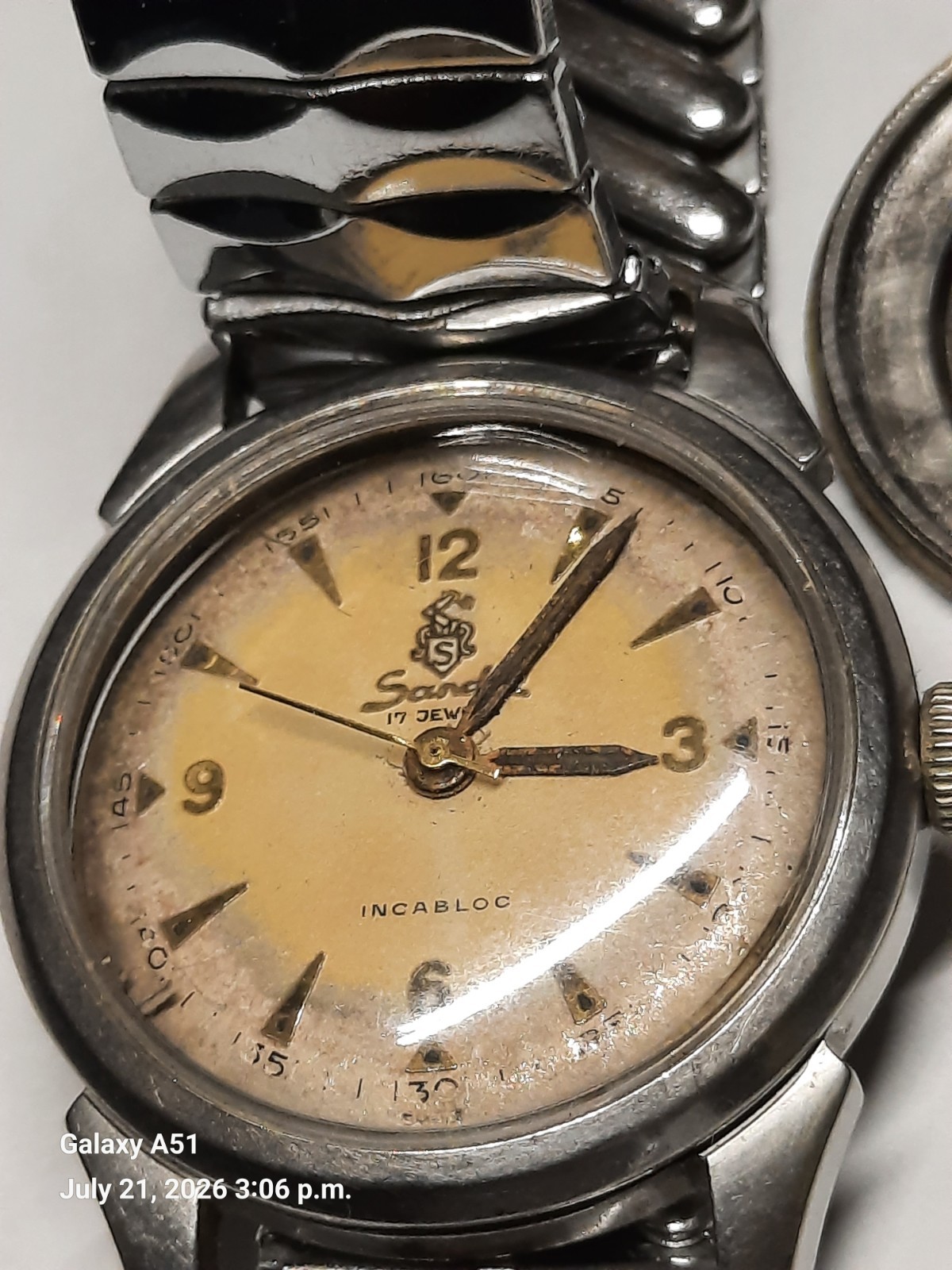 VINTAGE SANDOZ 17J WATCH, MAN WIND, RUNS