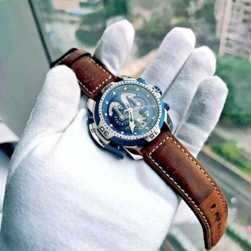 MILITARY Automatic Sport Watch for Men Mechanical Skeleton Multi Dial 10ATM Date