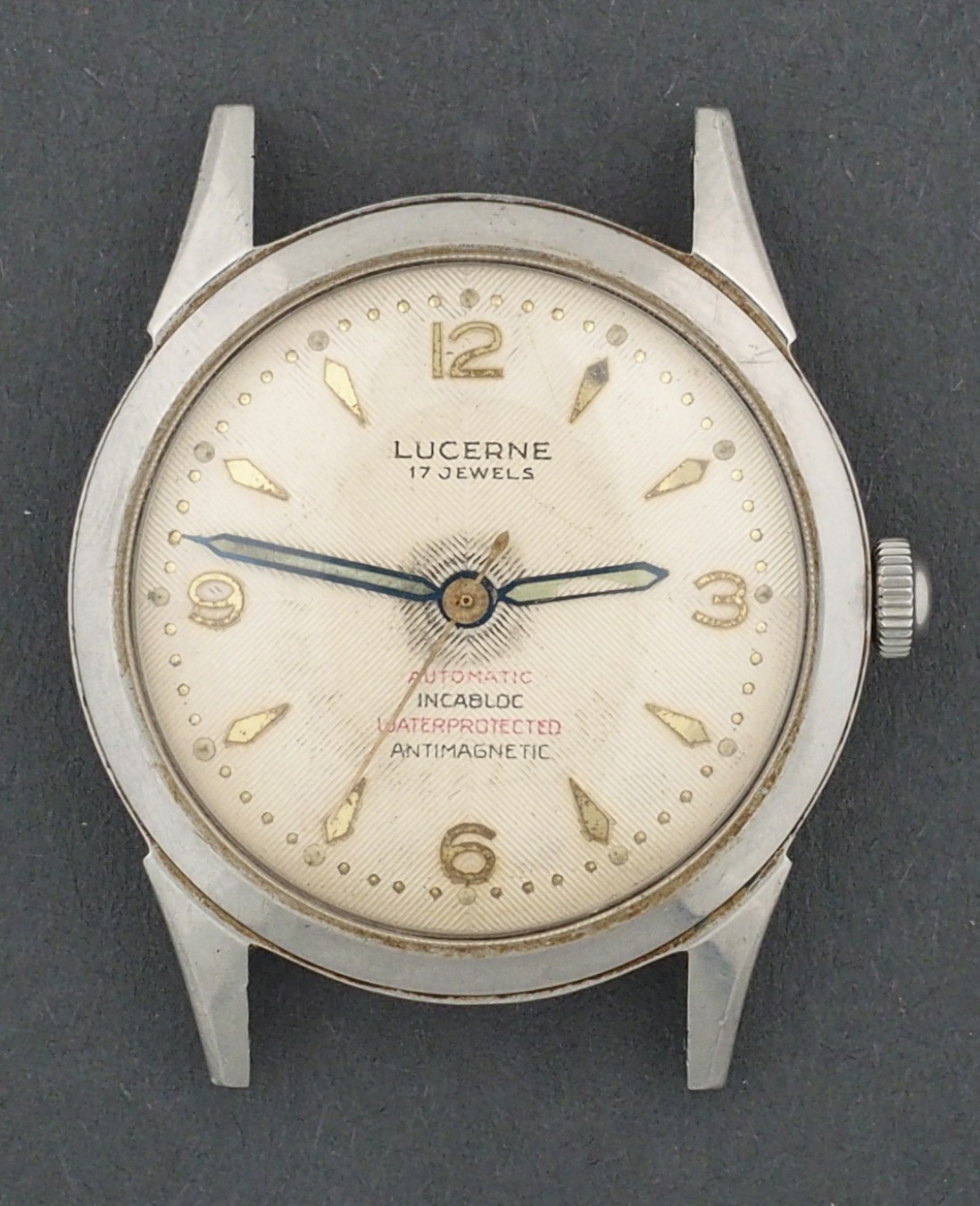 Vintage Lucerne 17J Automatic Waterproof Tested Stainless Steel Watch Welsbro