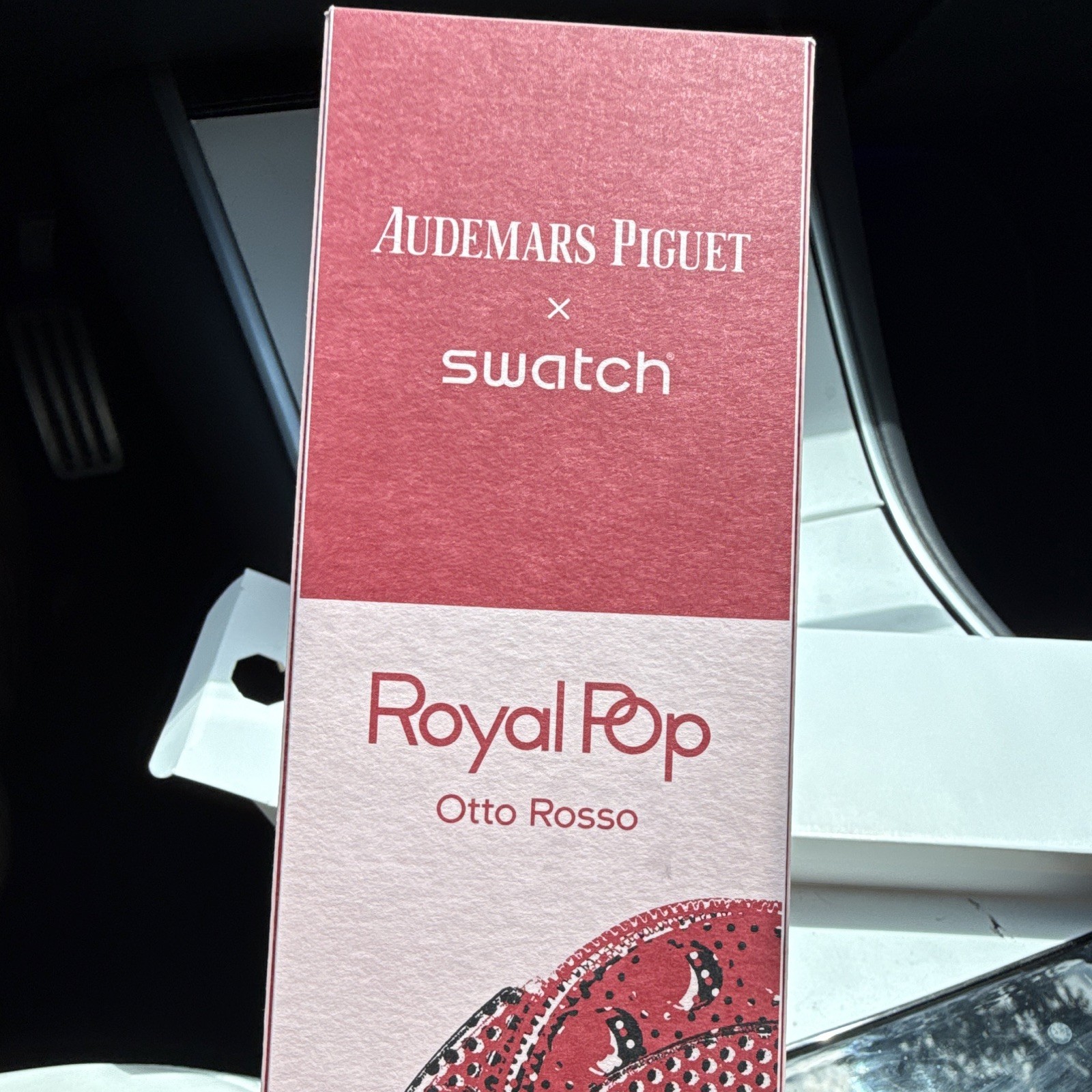 Swatch x AP Royal Pop Otto Rosso 41mm Pink/Red Watch w/ Box Papers & Receipt