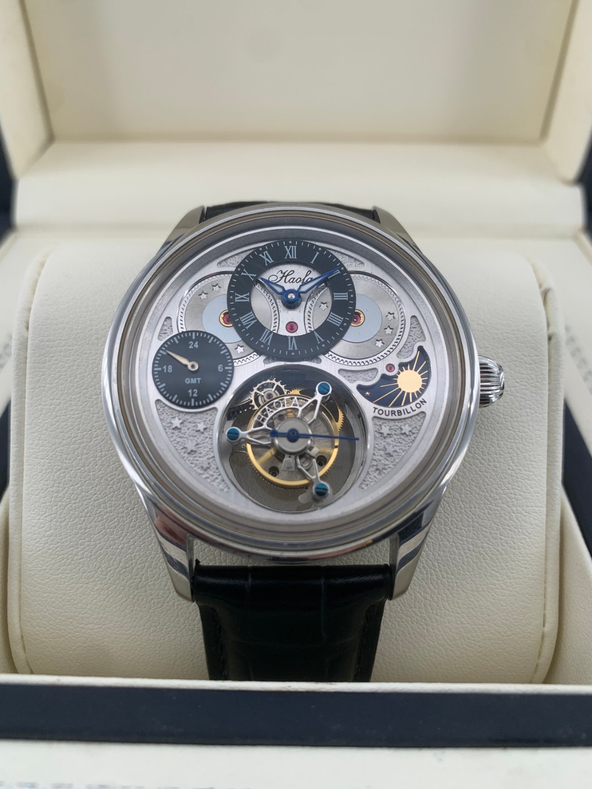 HAOFA – Tourbillon 1036-1 GMT dual time zone Day And Night moonphase luxury watc