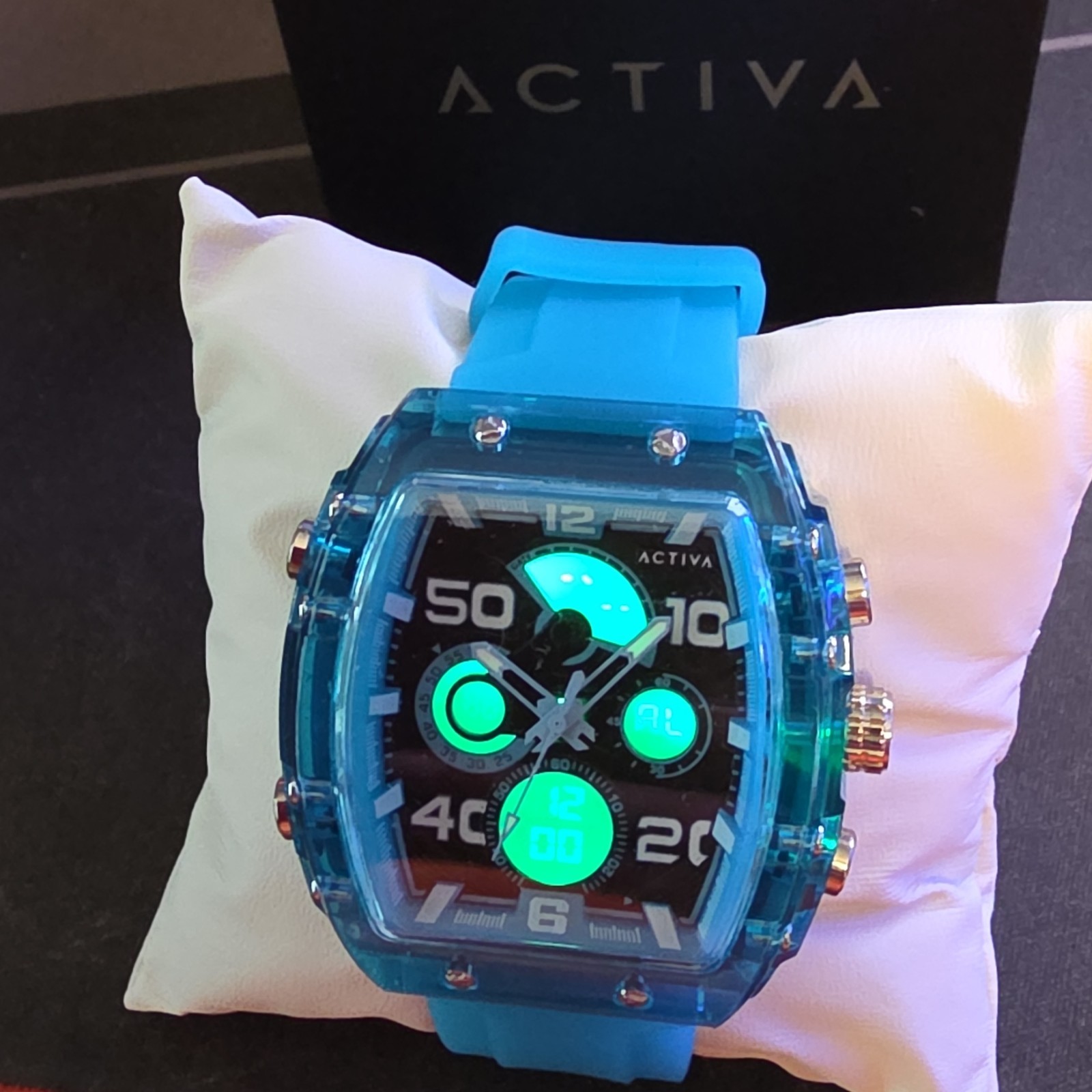 Activa Men’s Quartz Analog/Digital Sport Silicone Strap 44-47.9mm