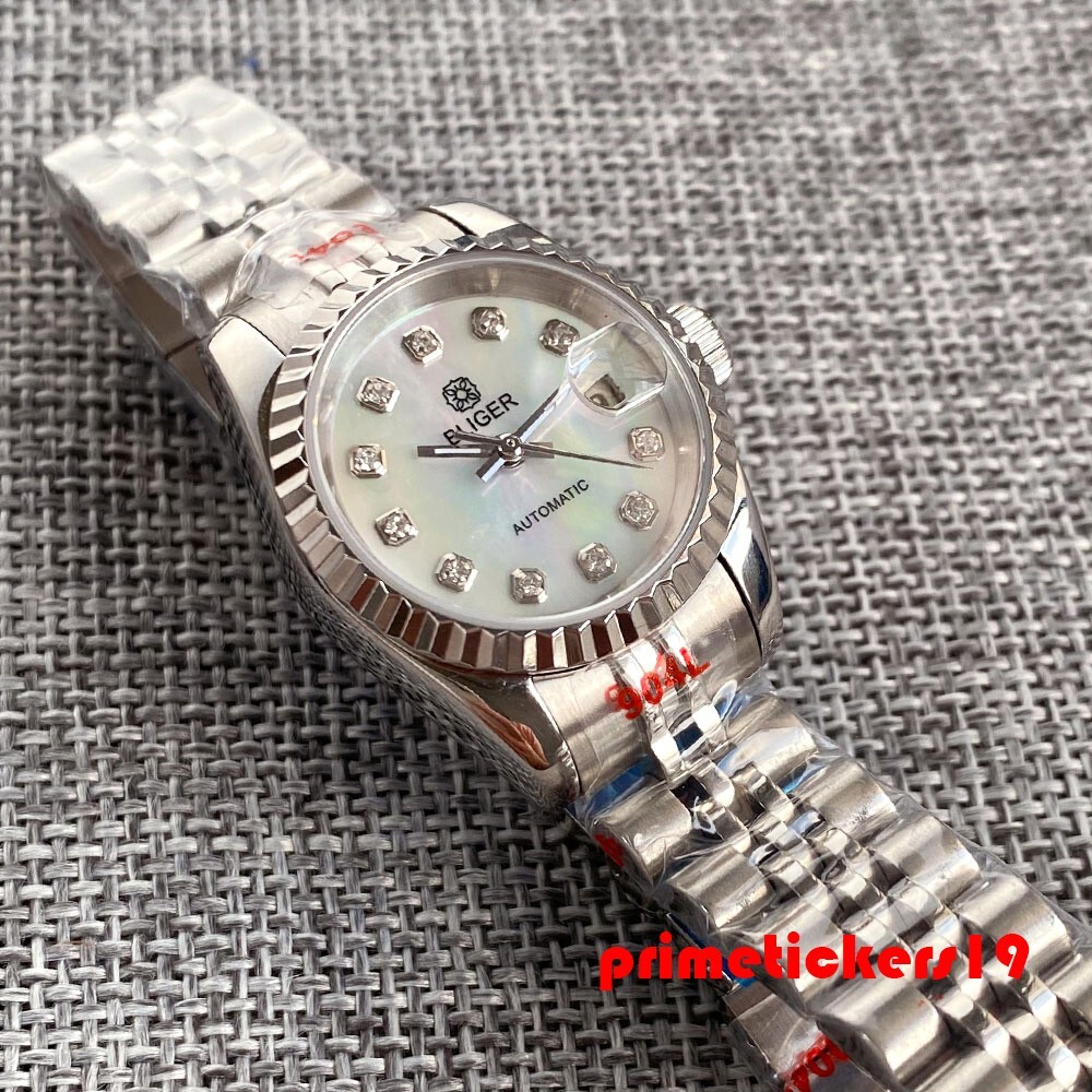 BLIGER 26mm Lady’s Wristwatch Shell Dial NH05 Automatic Watch for Women Sapphire