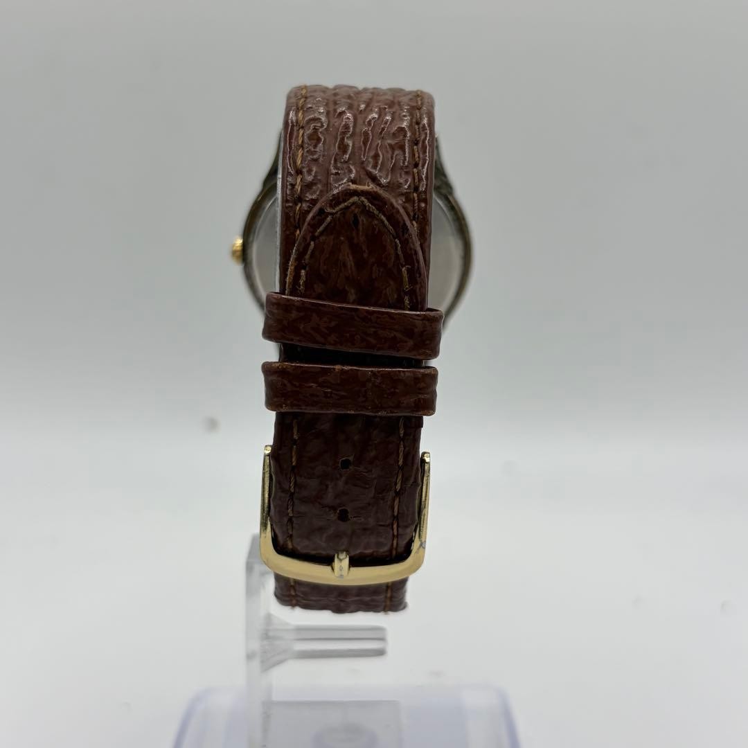 SEIKO 7N01-7140 Quartz Watch White Dial Brown Leather Band From Japan